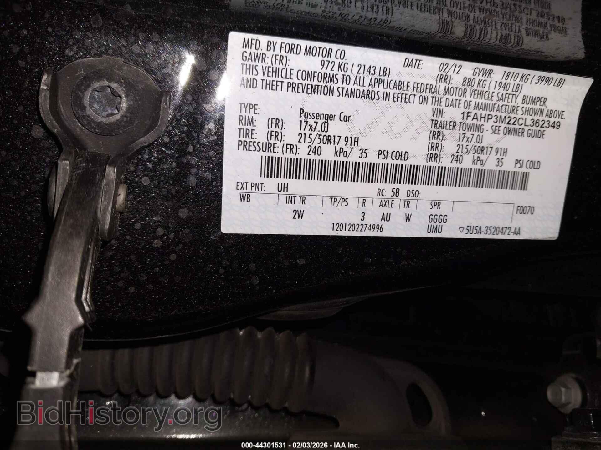 2012 FORD FOCUS - VIN: 1FAHP3M22CL362349 - Photo 9