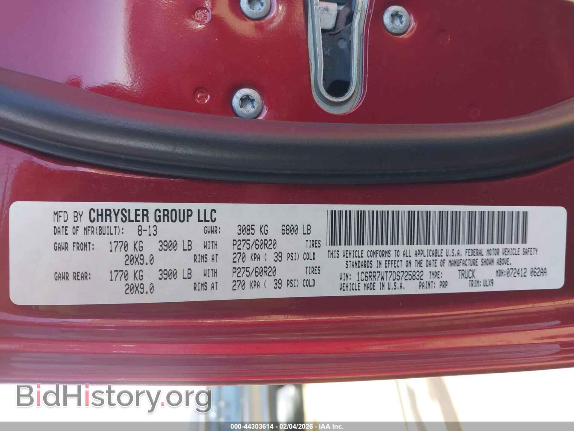 2013 RAM 1500 - VIN: 1C6RR7WT7DS725832 - Фото 9