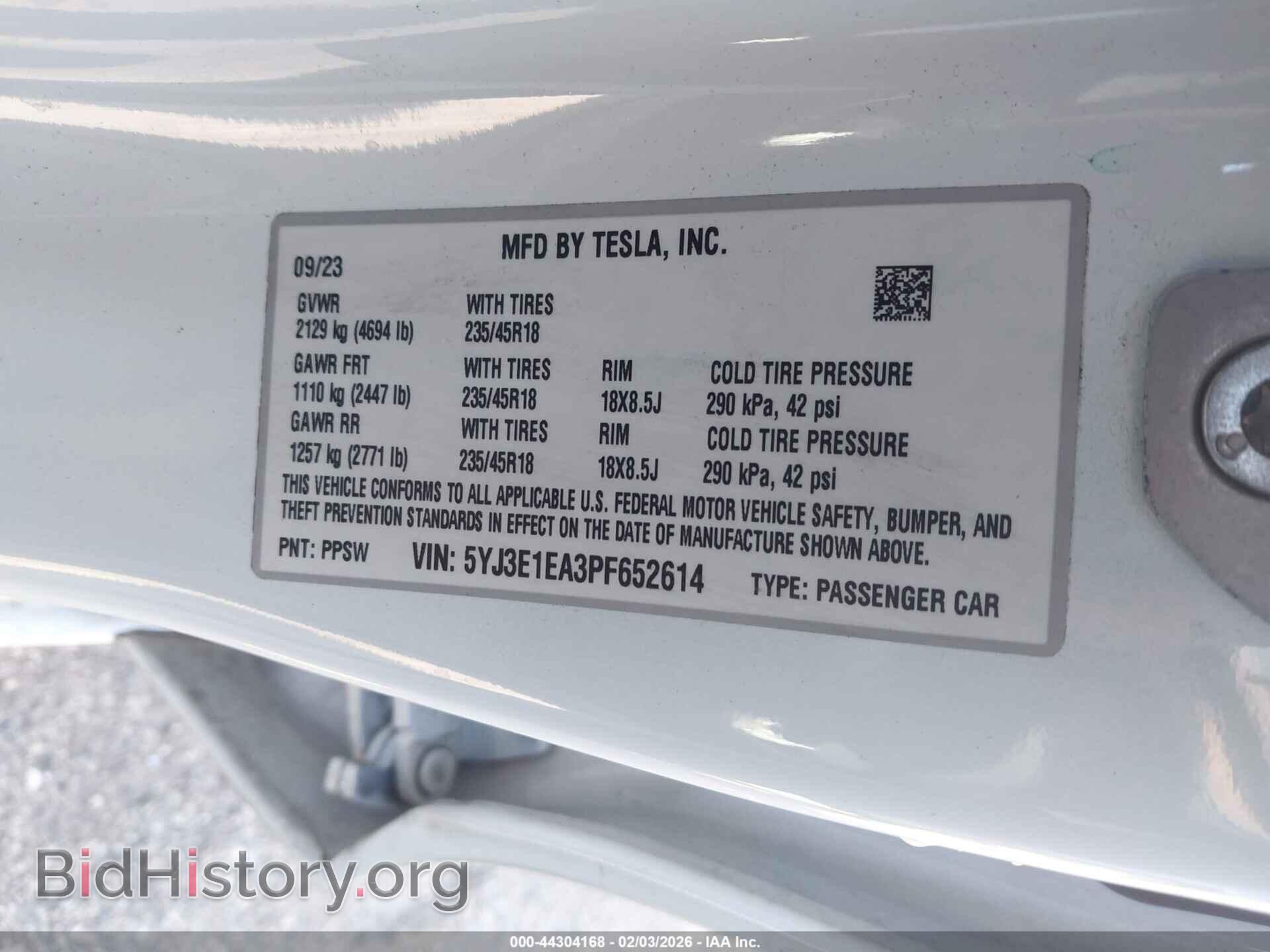 2023 TESLA MODEL 3 - VIN: 5YJ3E1EA3PF652614 - Фото 9