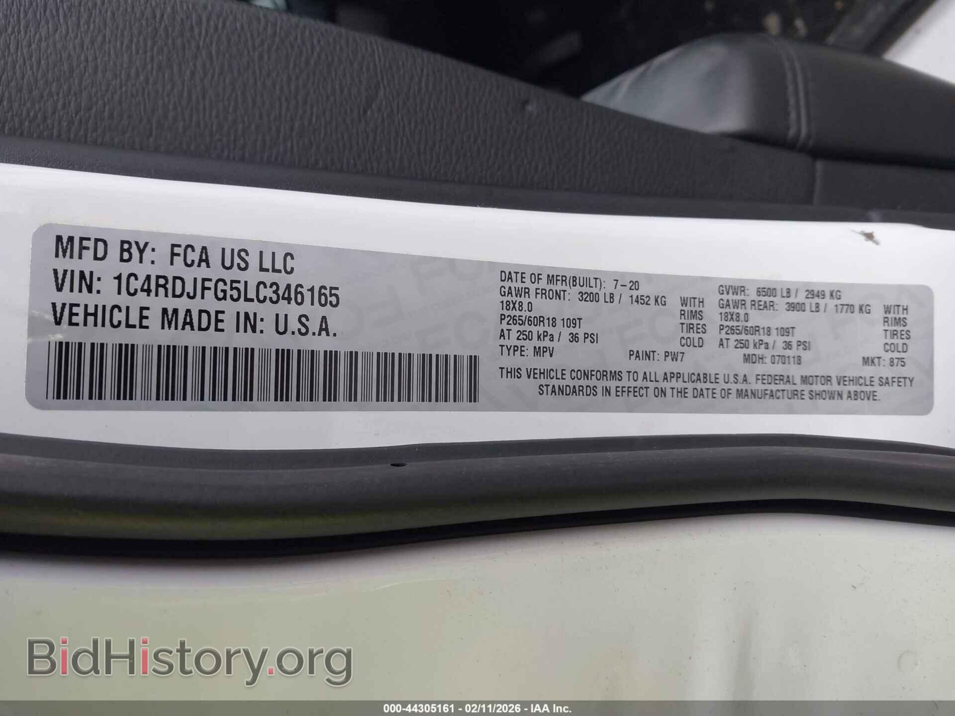 2020 DODGE DURANGO - VIN: 1C4RDJFG5LC346165 - Фото 4