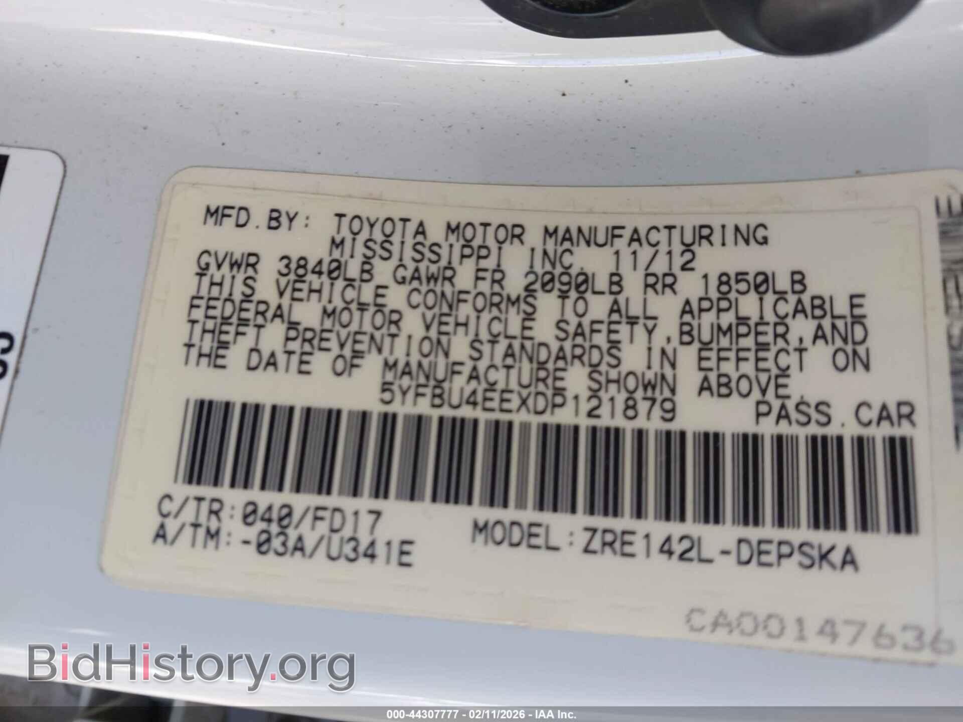 2013 TOYOTA COROLLA - VIN: 5YFBU4EEXDP121879 - Фото 9