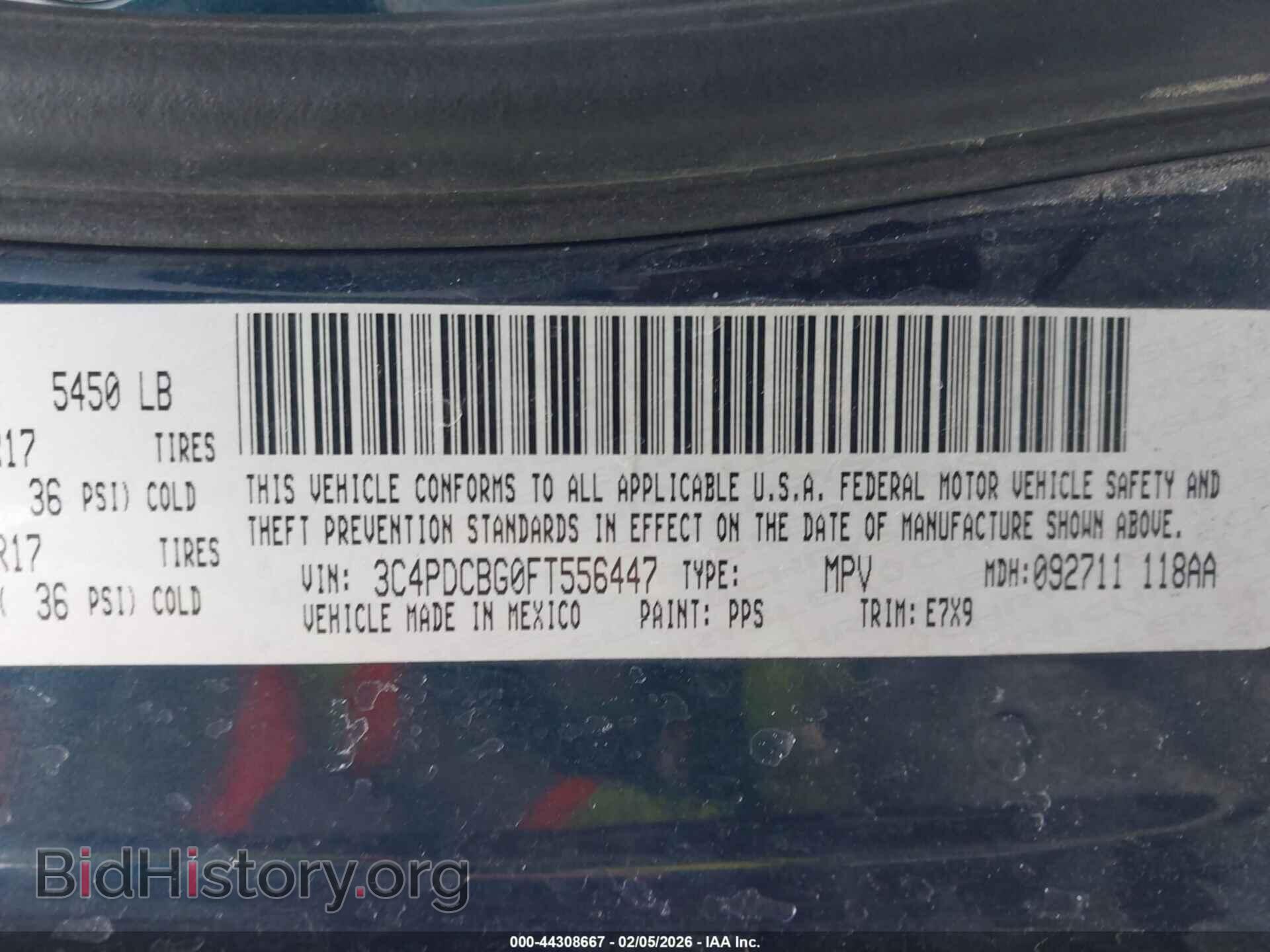 2015 DODGE JOURNEY - VIN: 3C4PDCBG0FT556447 - Фото 9