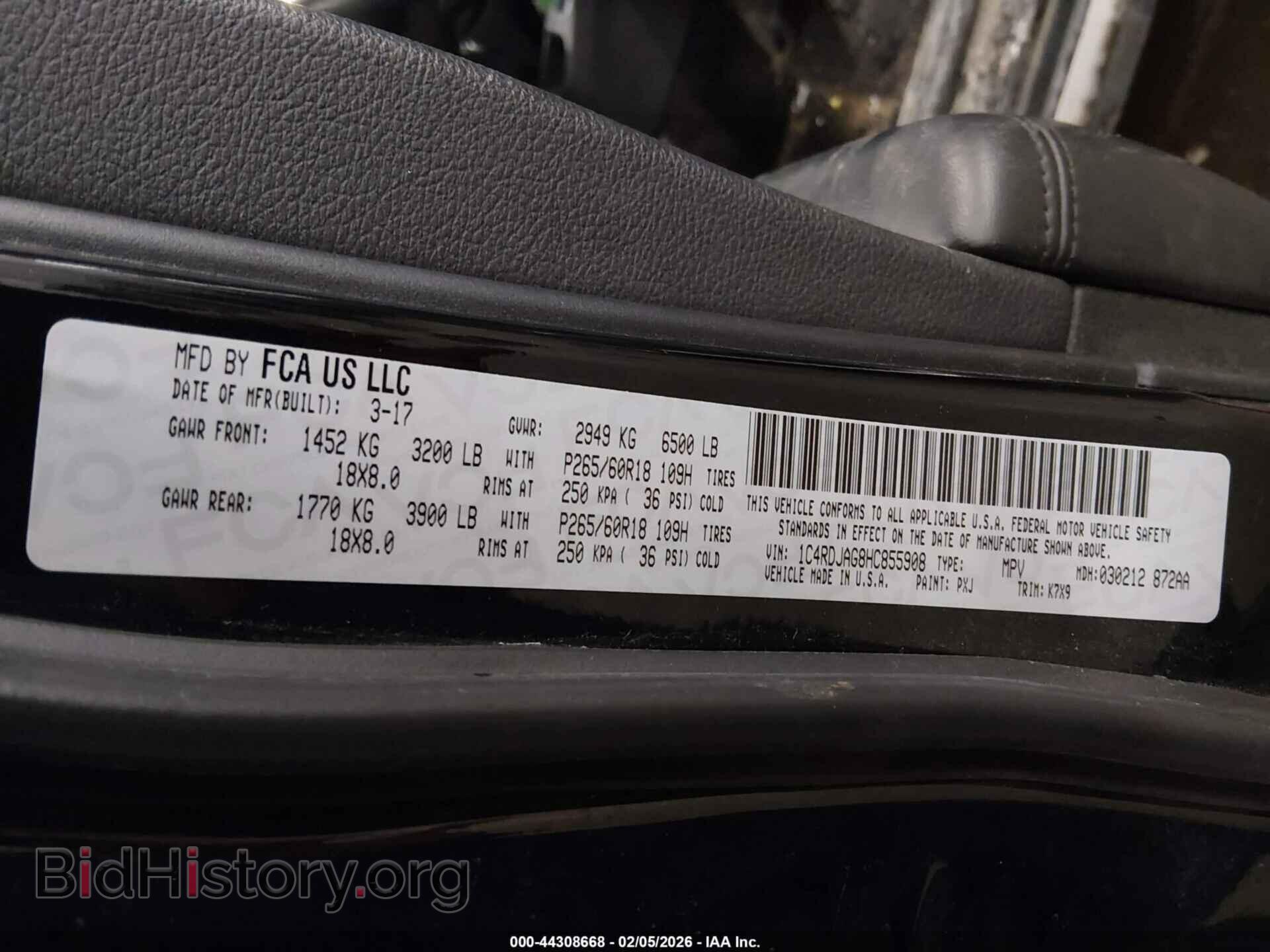 2017 DODGE DURANGO - VIN: 1C4RDJAG8HC855908 - Photo 9