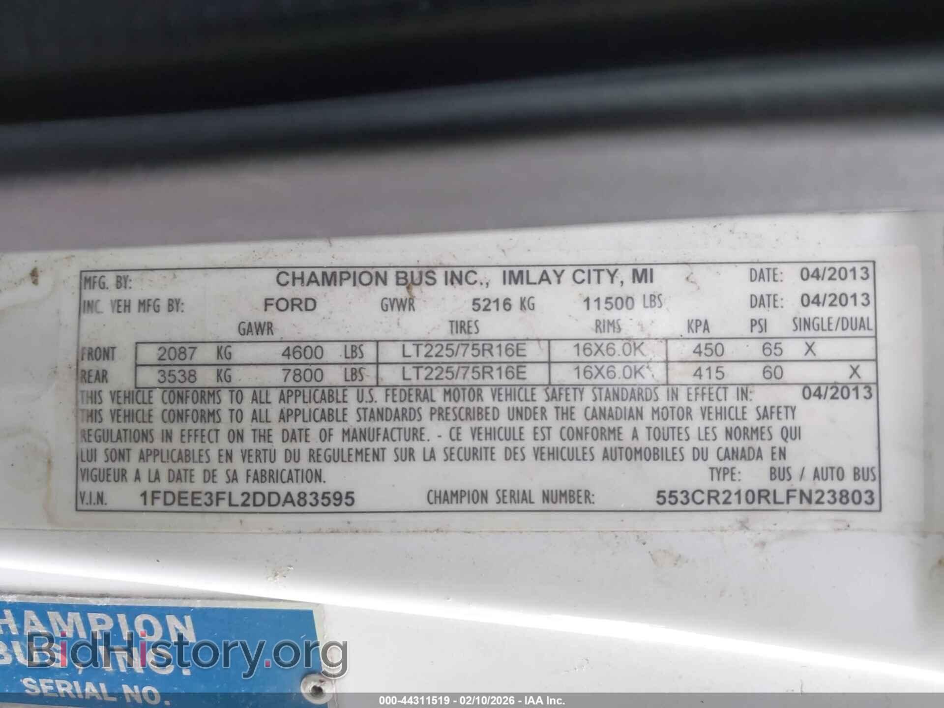 2013 FORD E-350 CUTAWAY - VIN: 1FDEE3FL2DDA83595 - Photo 8