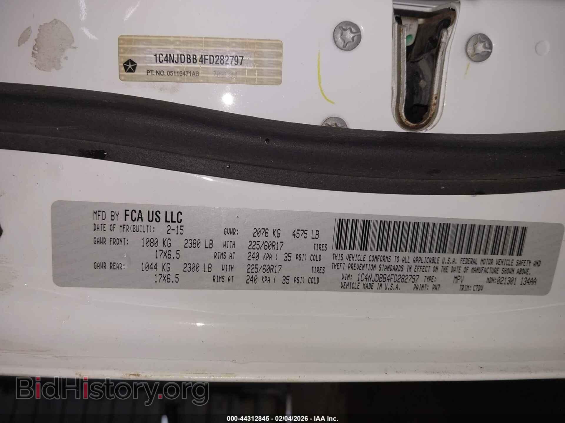 2015 JEEP COMPASS - VIN: 1C4NJDBB4FD282797 - Фото 9