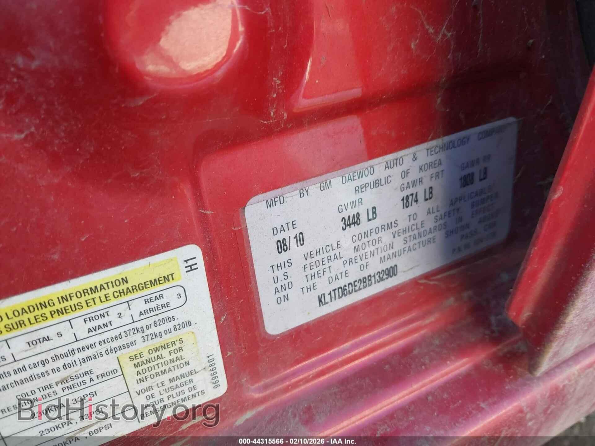 2011 CHEVROLET AVEO - VIN: KL1TD6DE2BB132900 - Photo 9