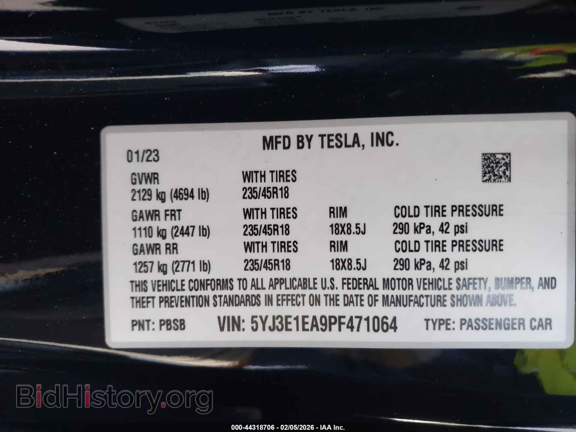 2023 TESLA MODEL 3 - VIN: 5YJ3E1EA9PF471064 - Фото 9