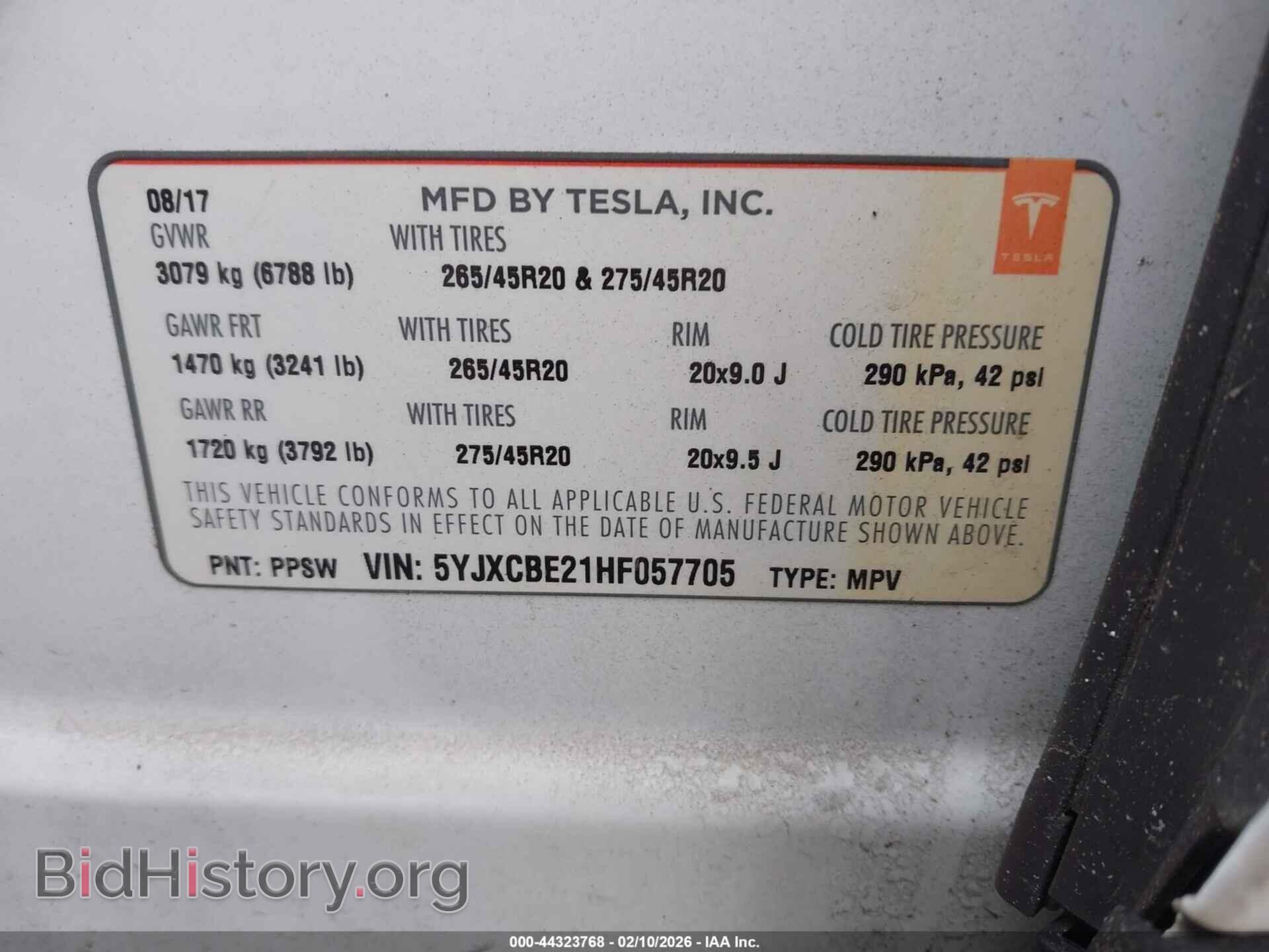 2017 TESLA MODEL X - VIN: 5YJXCBE21HF057705 - Фото 8