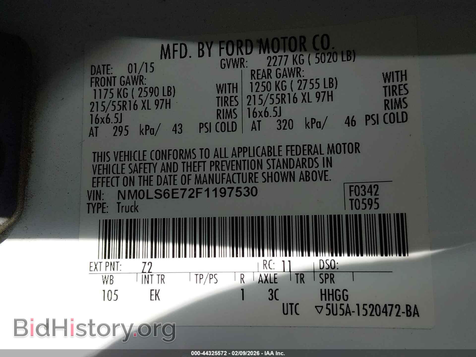 2015 FORD TRANSIT CONNECT - VIN: NM0LS6E72F1197530 - Фото 9