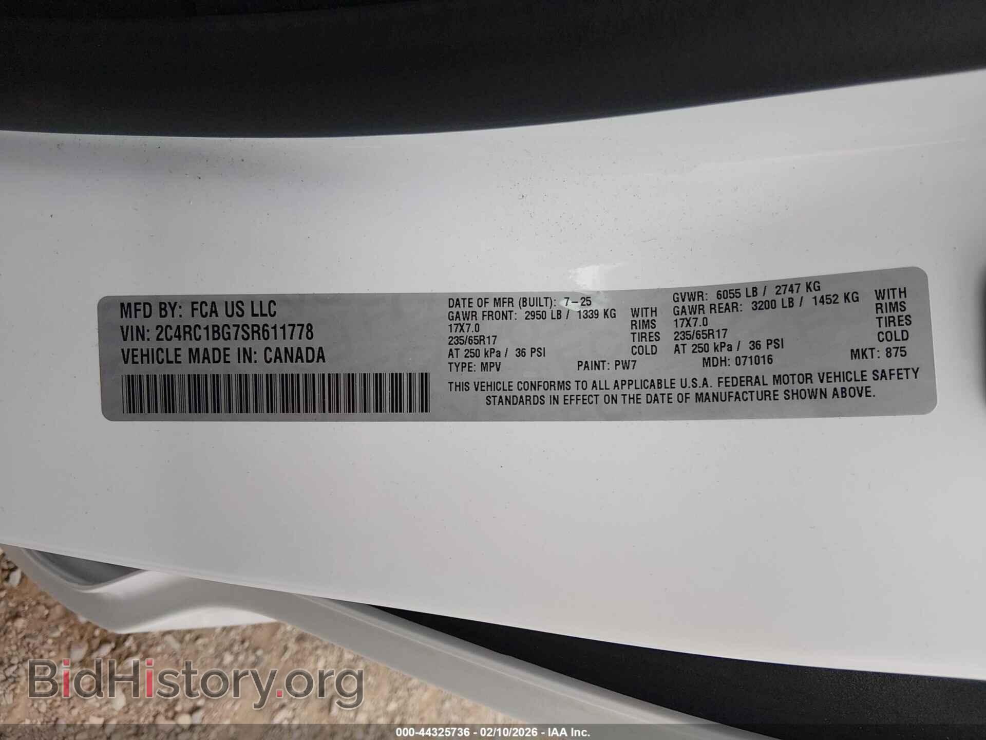 2025 CHRYSLER PACIFICA - VIN: 2C4RC1BG7SR611778 - Photo 9
