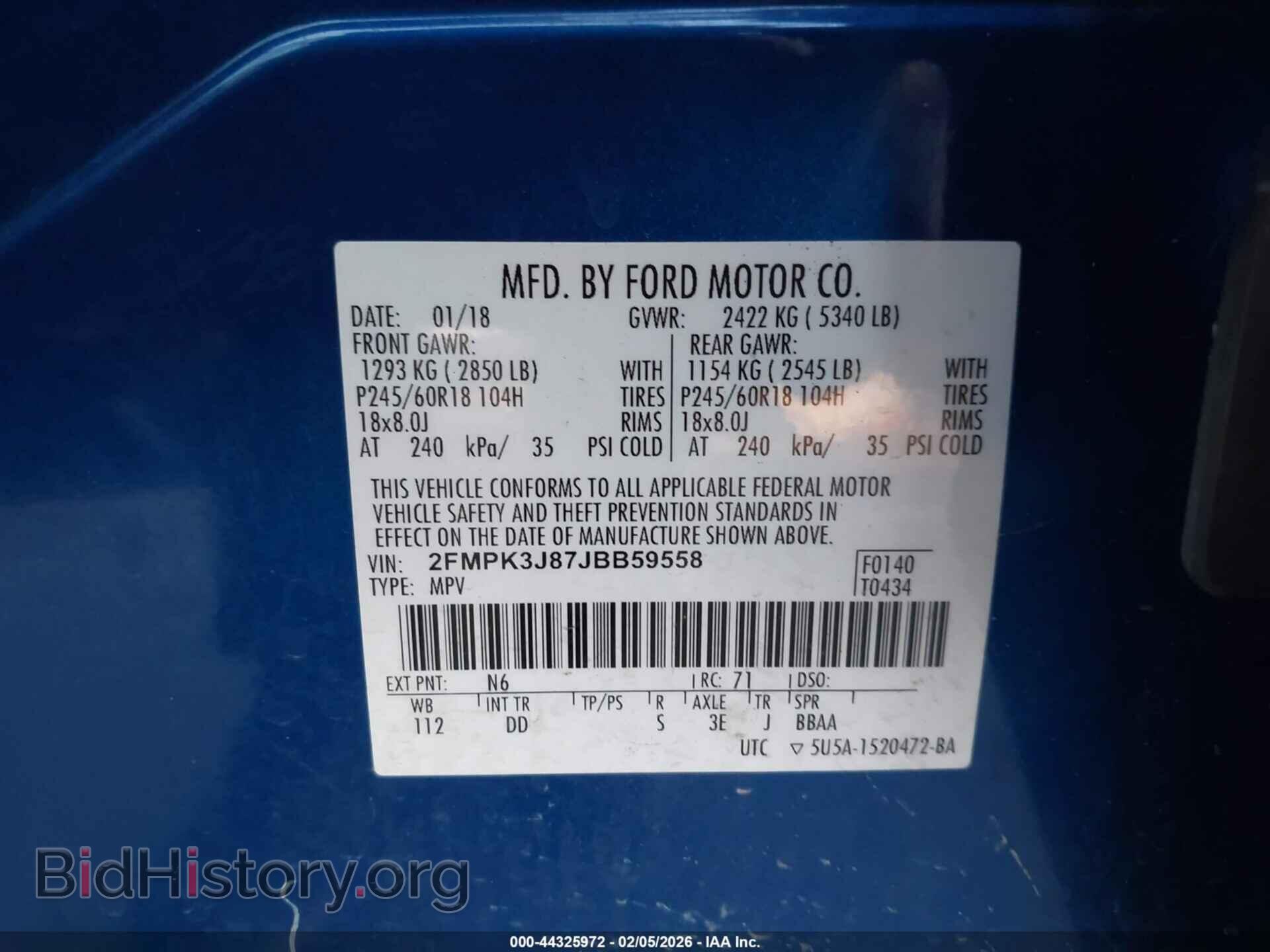 2018 FORD EDGE - VIN: 2FMPK3J87JBB59558 - Photo 9