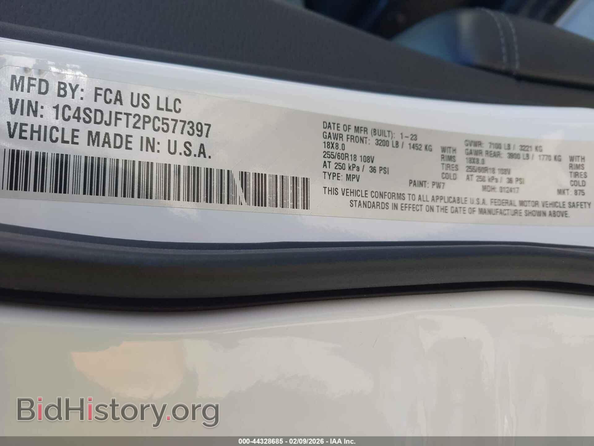 2023 DODGE DURANGO - VIN: 1C4SDJFT2PC577397 - Фото 9