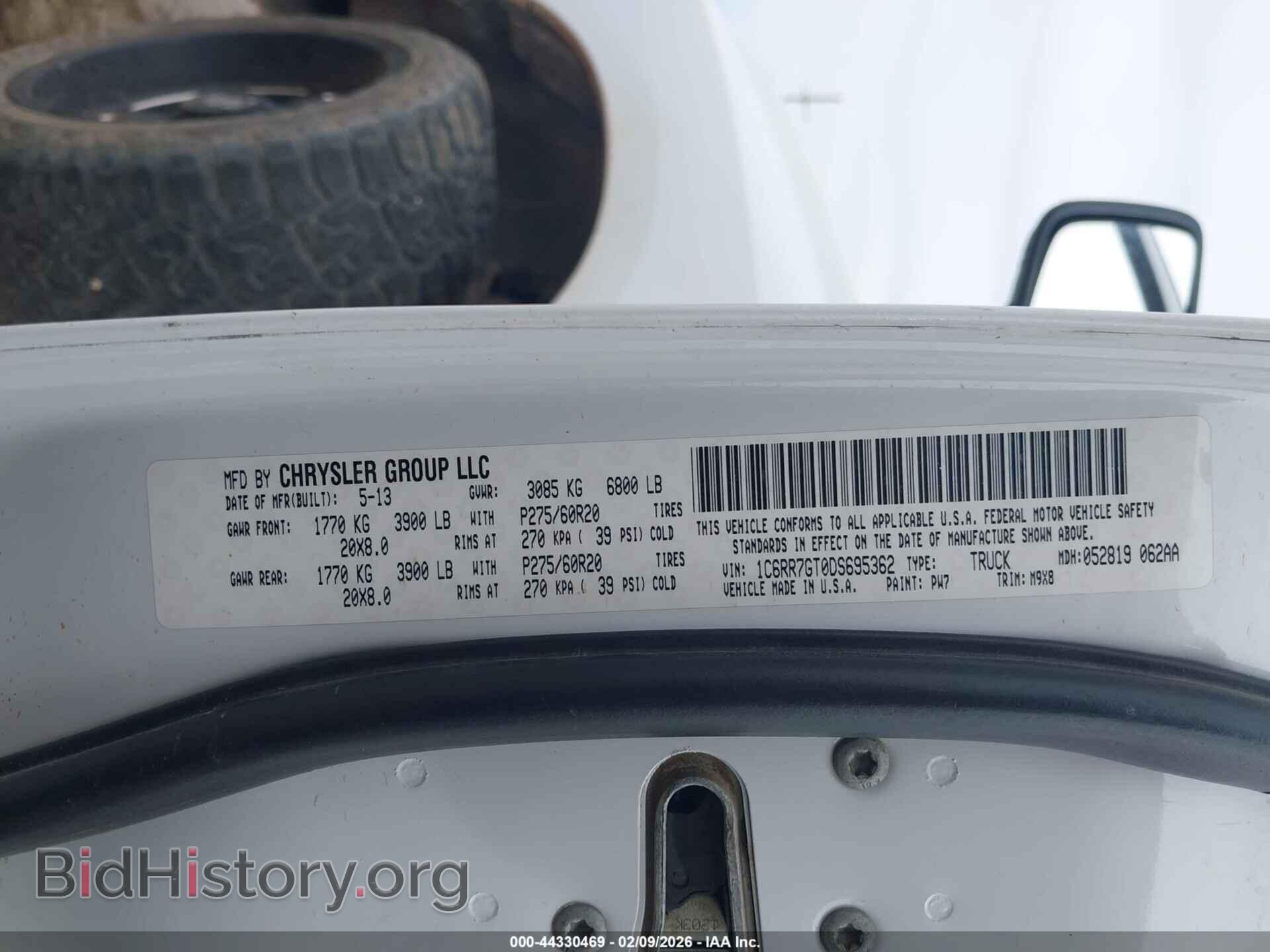 2013 RAM 1500 - VIN: 1C6RR7GT0DS695362 - Фото 9