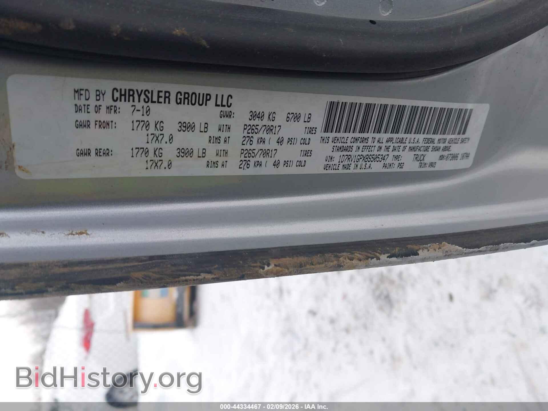 2011 DODGE RAM 1500 - VIN: 1D7RV1GPXBS505347 - Фото 9