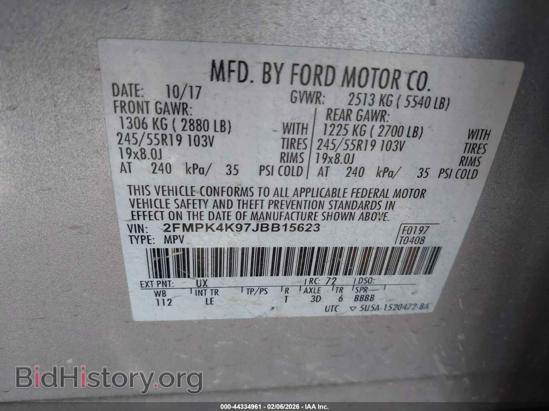 2018 FORD EDGE - VIN: 2FMPK4K97JBB15623 - Photo 9