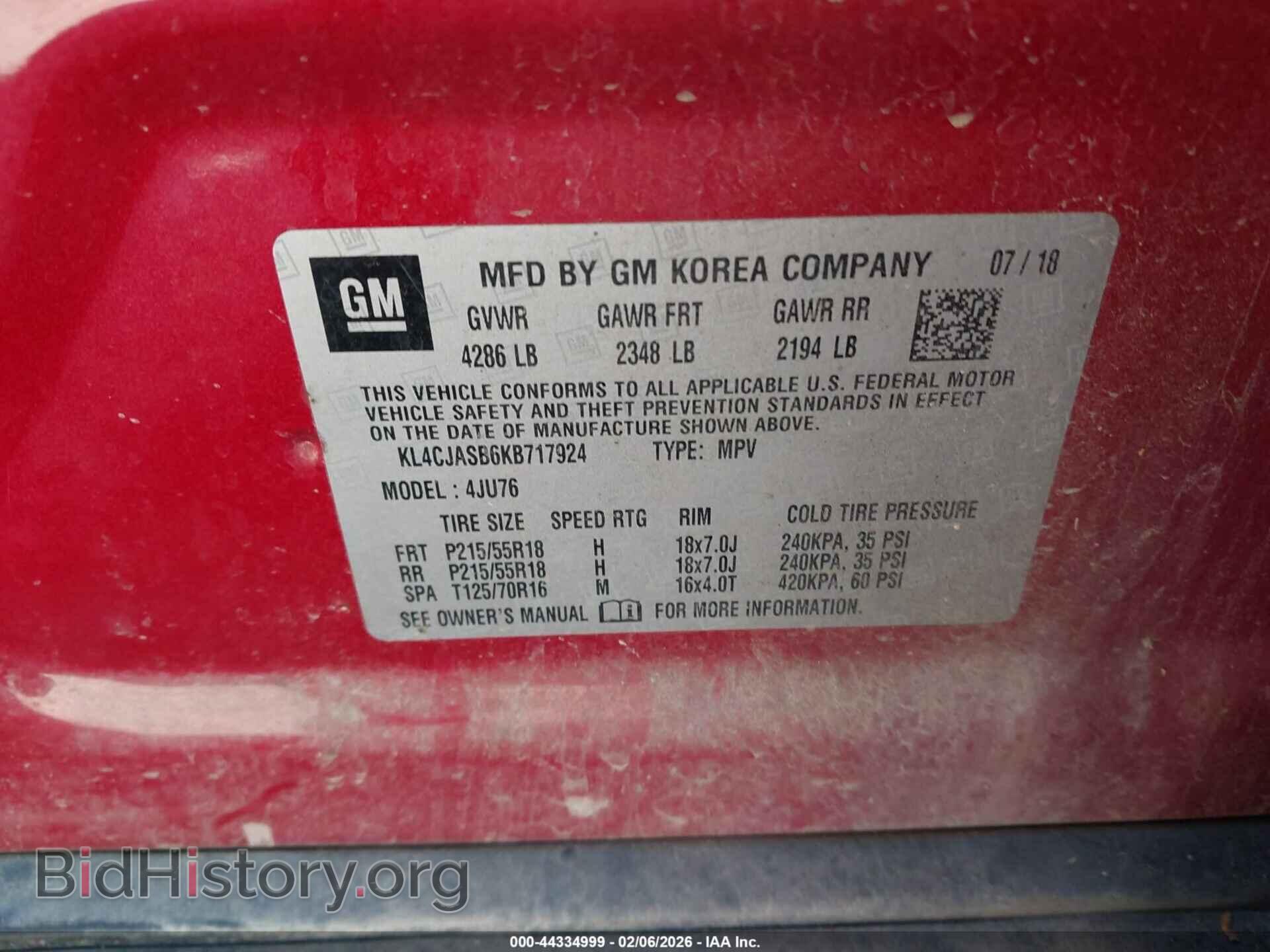 2019 BUICK ENCORE - VIN: KL4CJASB6KB717924 - Фото 9