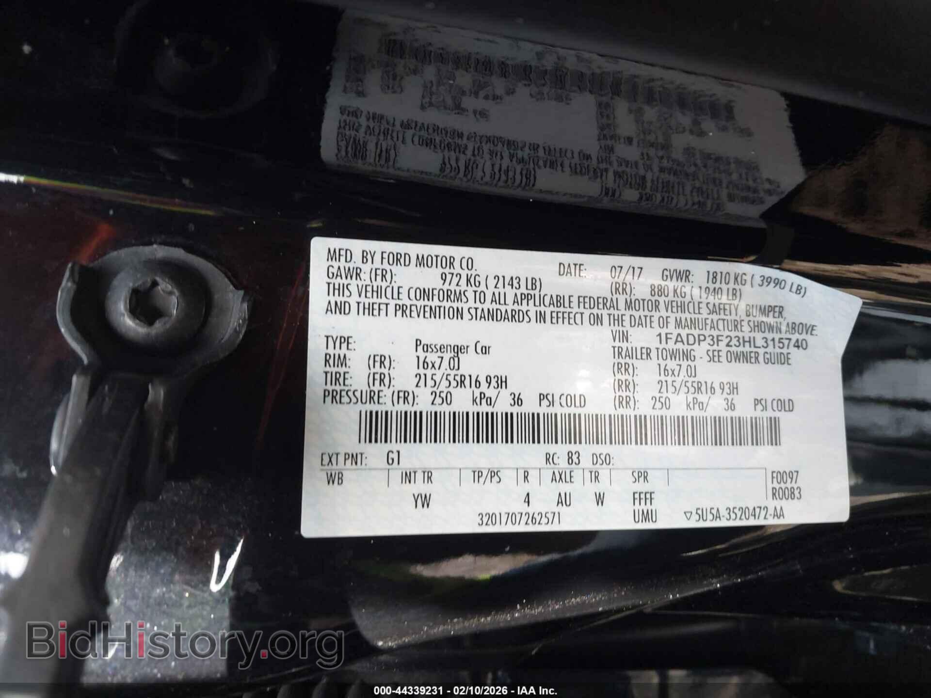 2017 FORD FOCUS - VIN: 1FADP3F23HL315740 - Фото 9