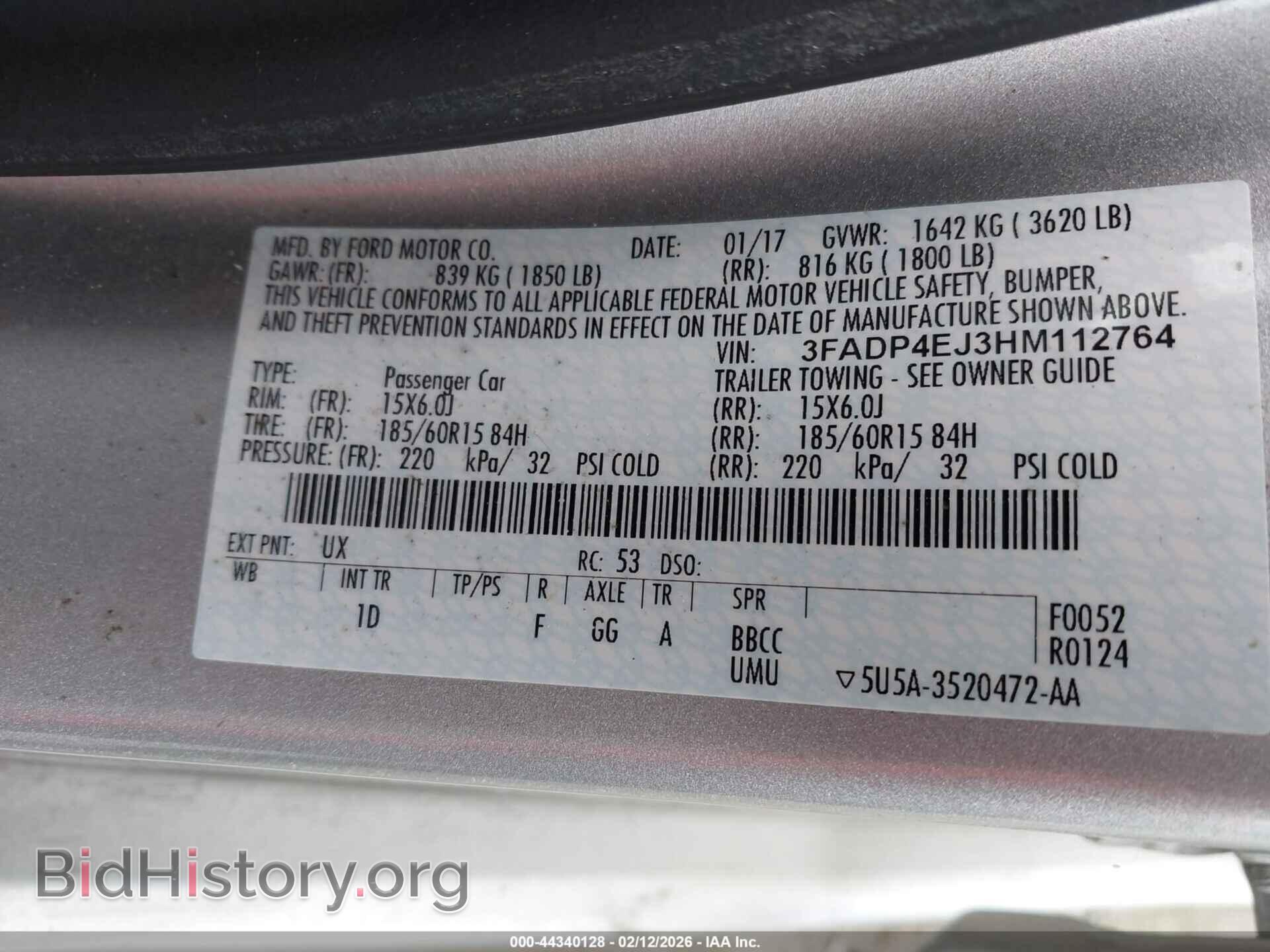 2017 FORD FIESTA - VIN: 3FADP4EJ3HM112764 - Фото 9