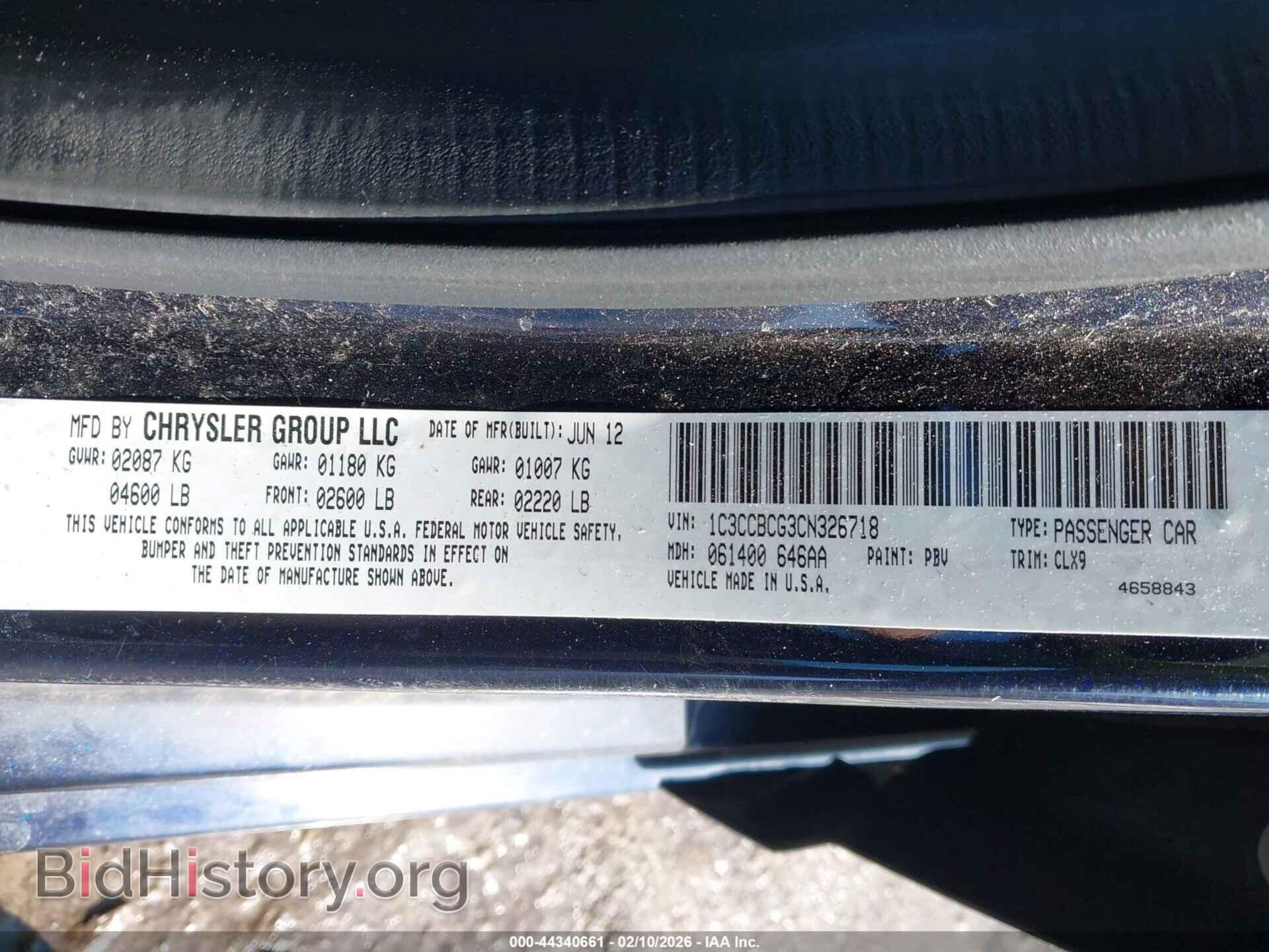 2012 CHRYSLER 200 - VIN: 1C3CCBCG3CN326718 - Photo 9
