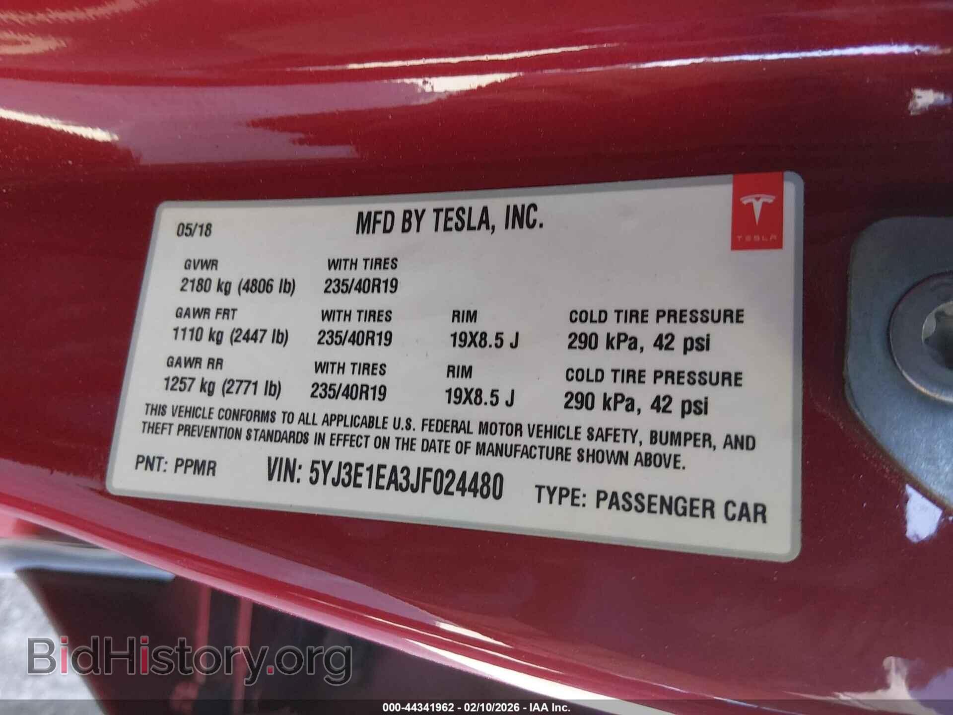 2018 TESLA MODEL 3 - VIN: 5YJ3E1EA3JF024480 - Photo 9