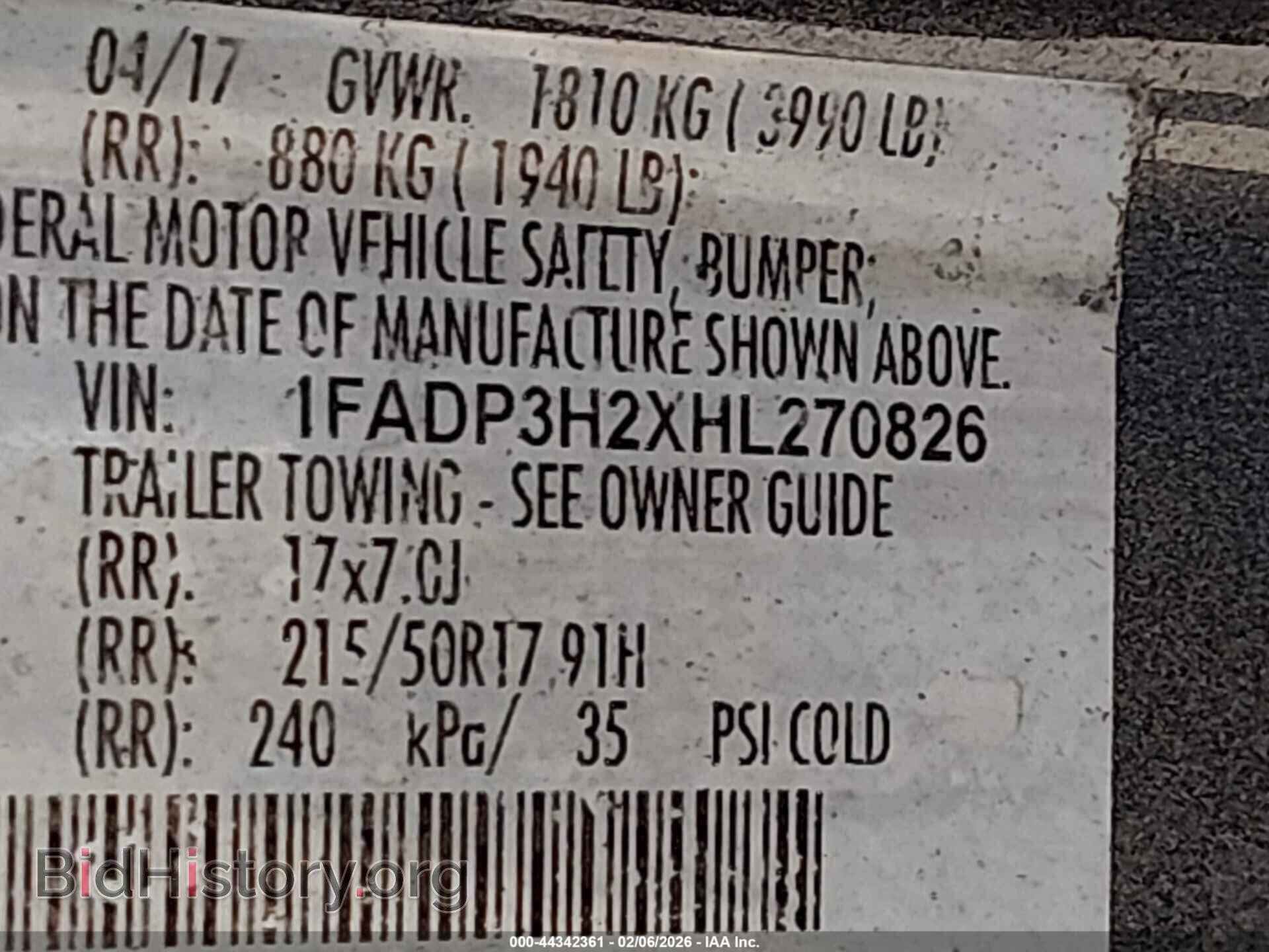 2017 FORD FOCUS - VIN: 1FADP3H2XHL270826 - Фото 9