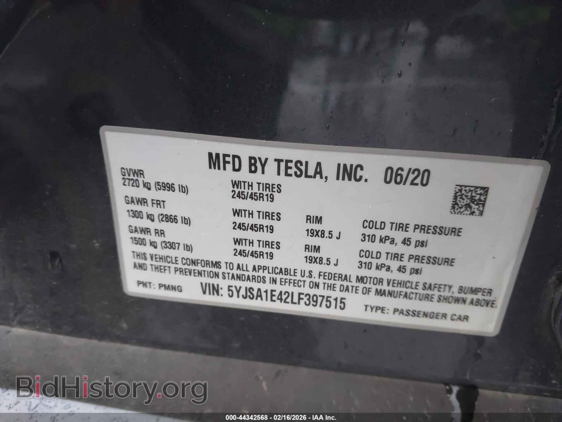 2020 TESLA MODEL S - VIN: 5YJSA1E42LF397515 - Фото 9