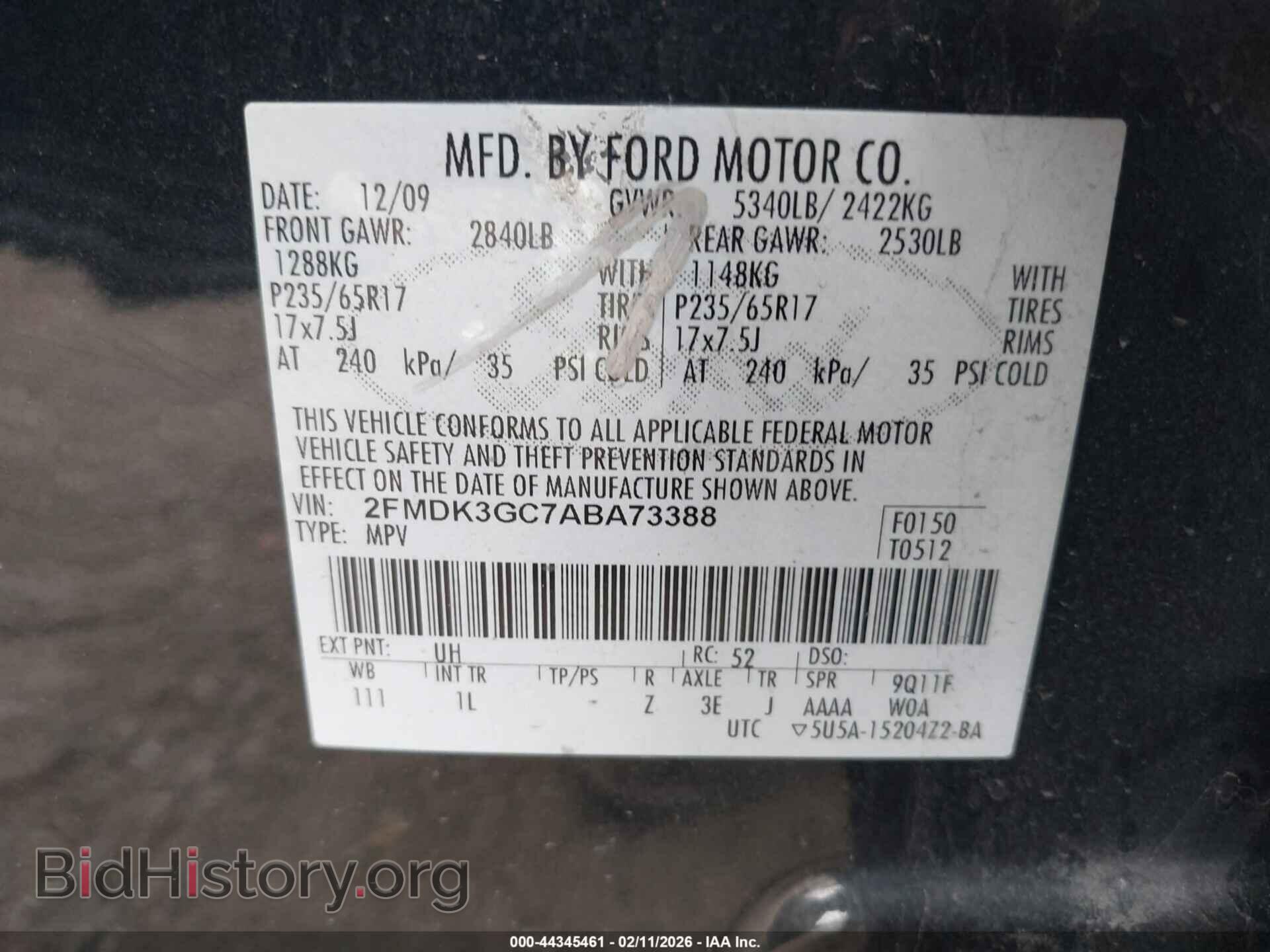 2010 FORD EDGE - VIN: 2FMDK3GC7ABA73388 - Photo 9