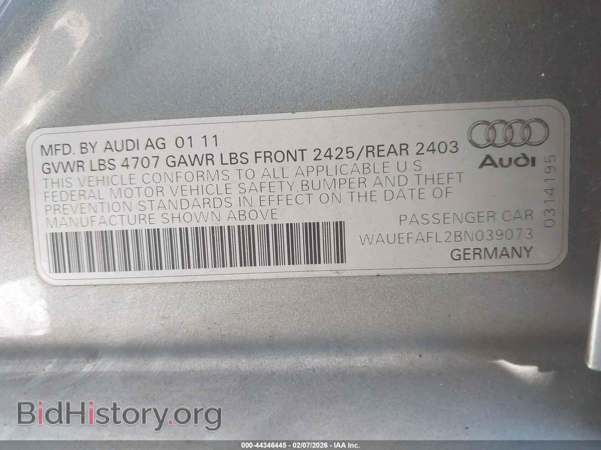 2011 AUDI A4 - VIN: WAUEFAFL2BN039073 - Фото 9