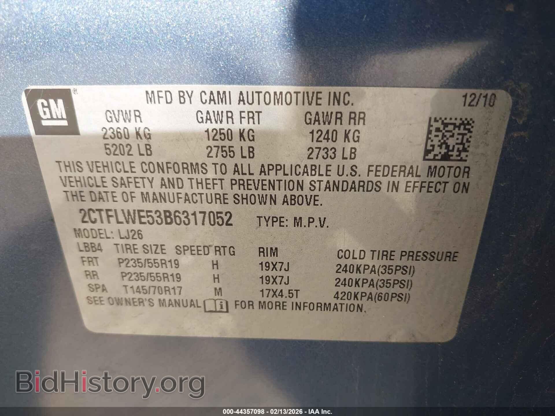 2011 GMC TERRAIN - VIN: 2CTFLWE53B6317052 - Photo 9