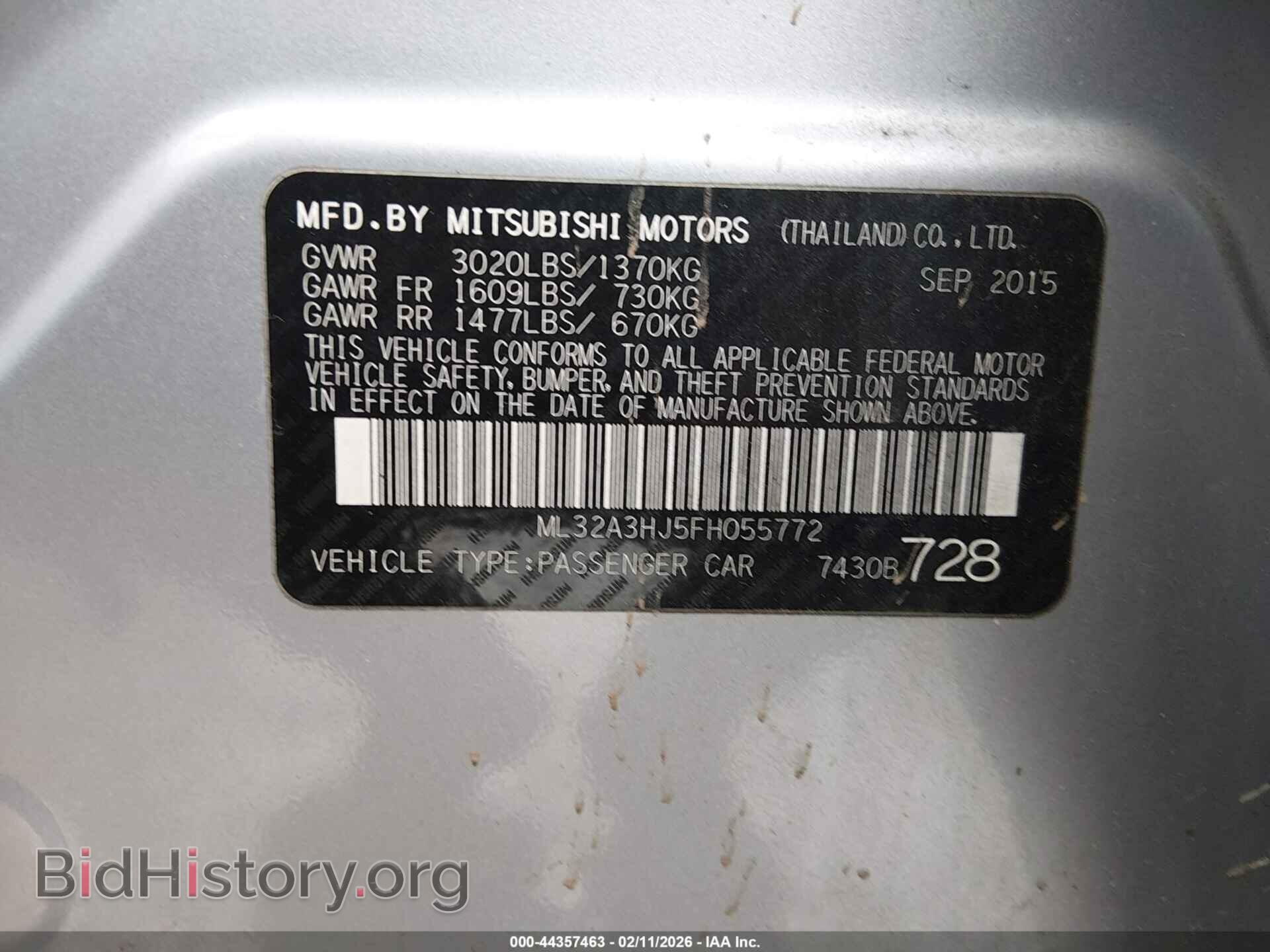 2015 MITSUBISHI MIRAGE - VIN: ML32A3HJ5FH055772 - Фото 9