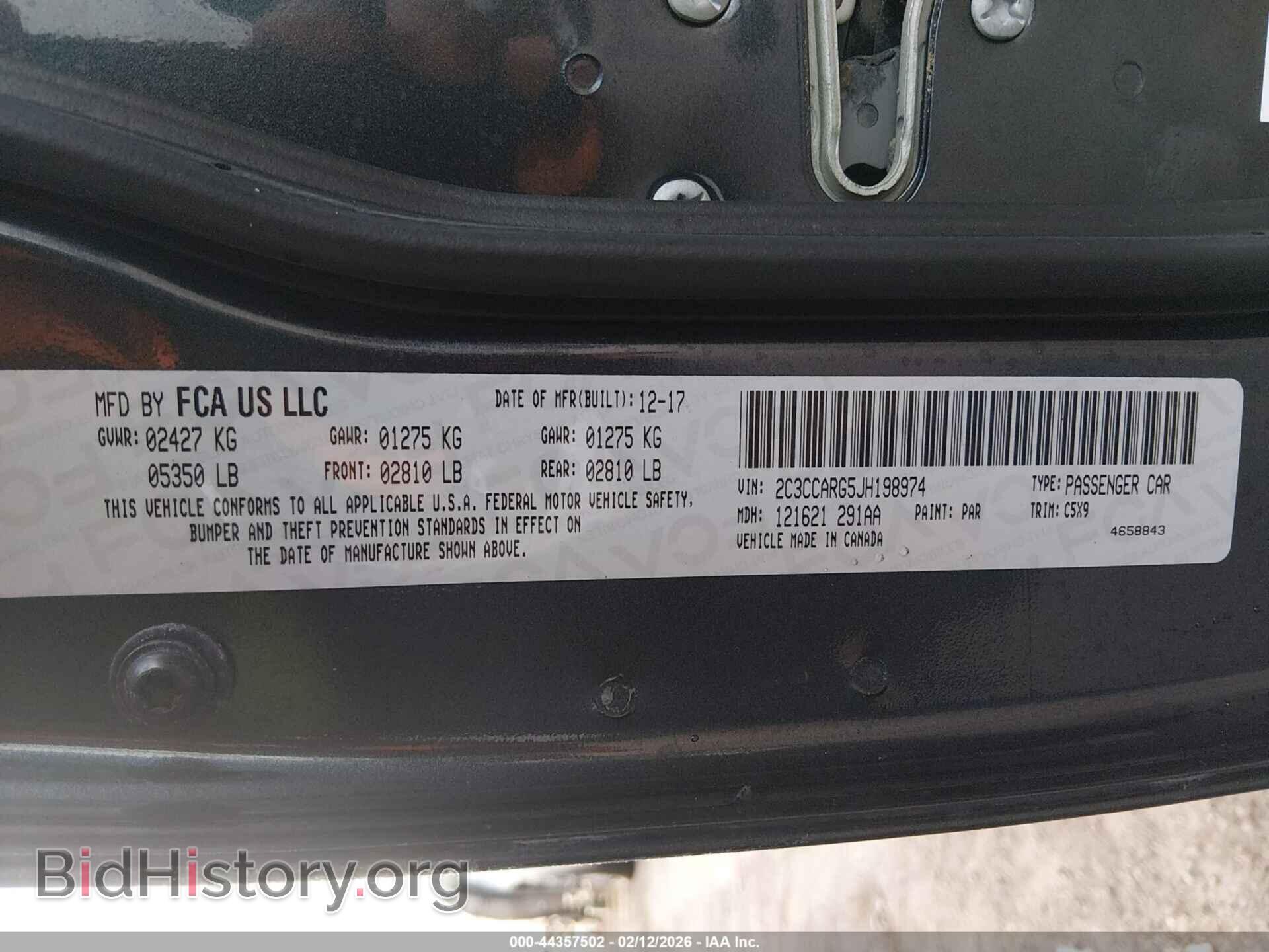 2018 CHRYSLER 300 - VIN: 2C3CCARG5JH198974 - Фото 9