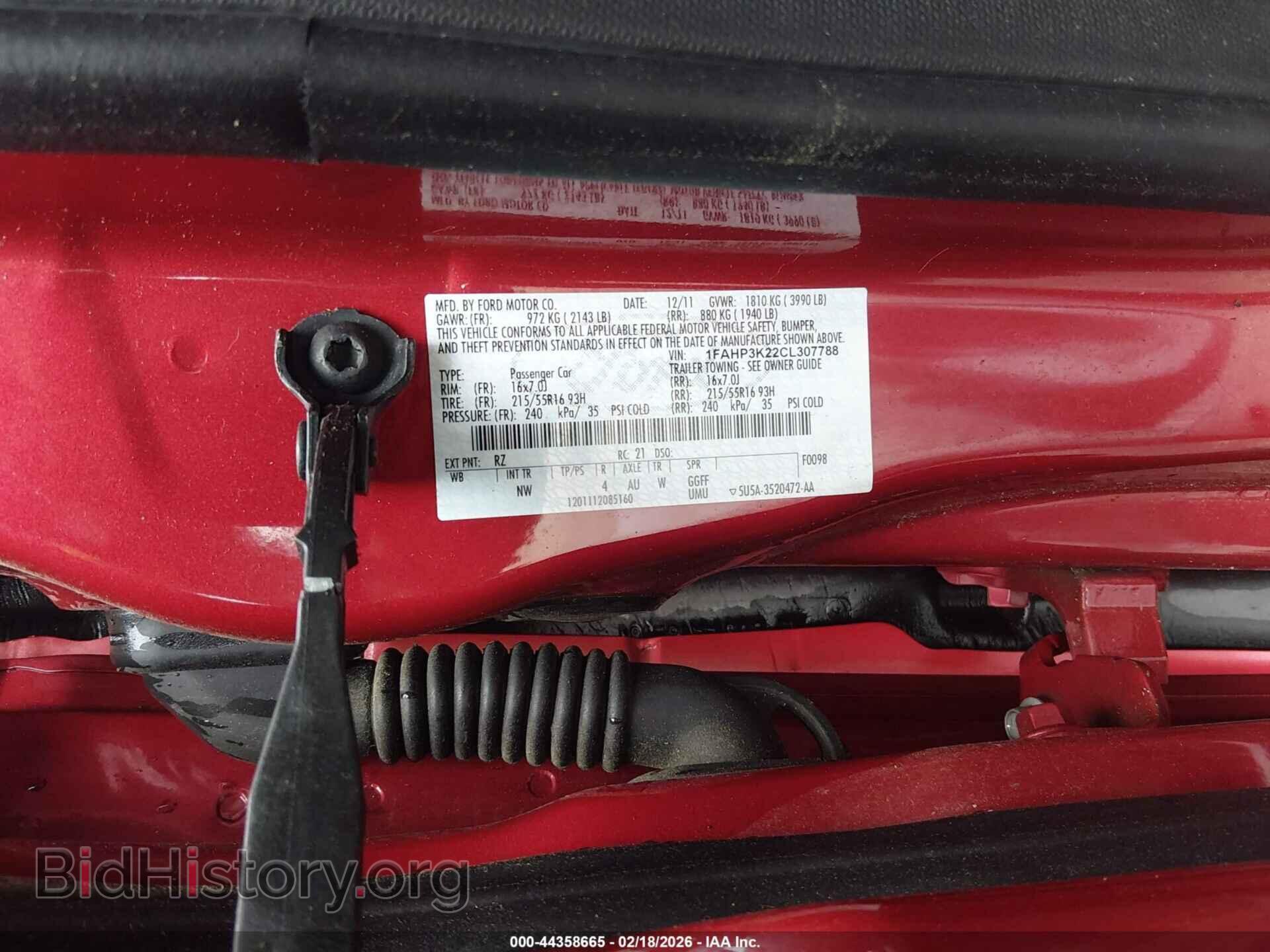 2012 FORD FOCUS - VIN: 1FAHP3K22CL307788 - Фото 9