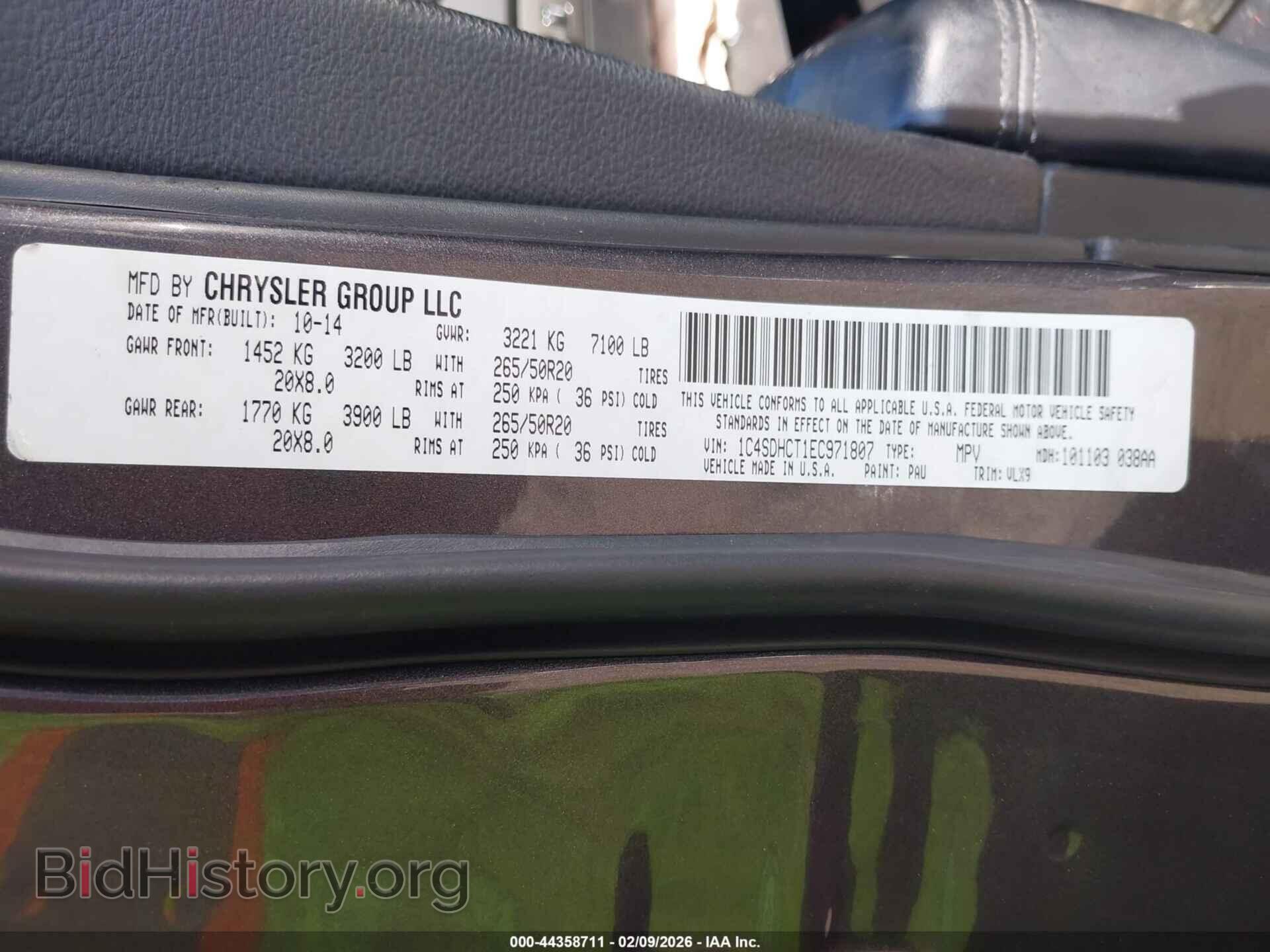 2014 DODGE DURANGO - VIN: 1C4SDHCT1EC971807 - Фото 9