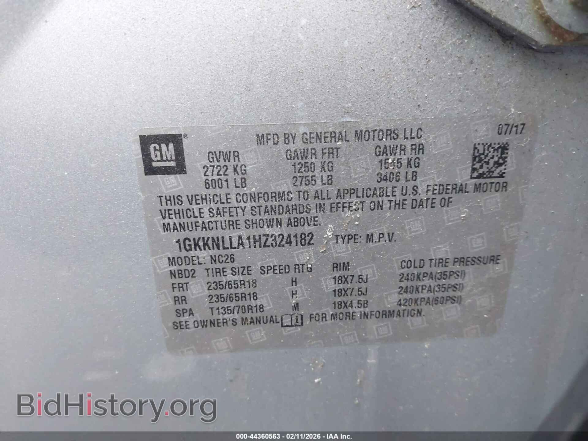 2017 GMC ACADIA - VIN: 1GKKNLLA1HZ324182 - Фото 9