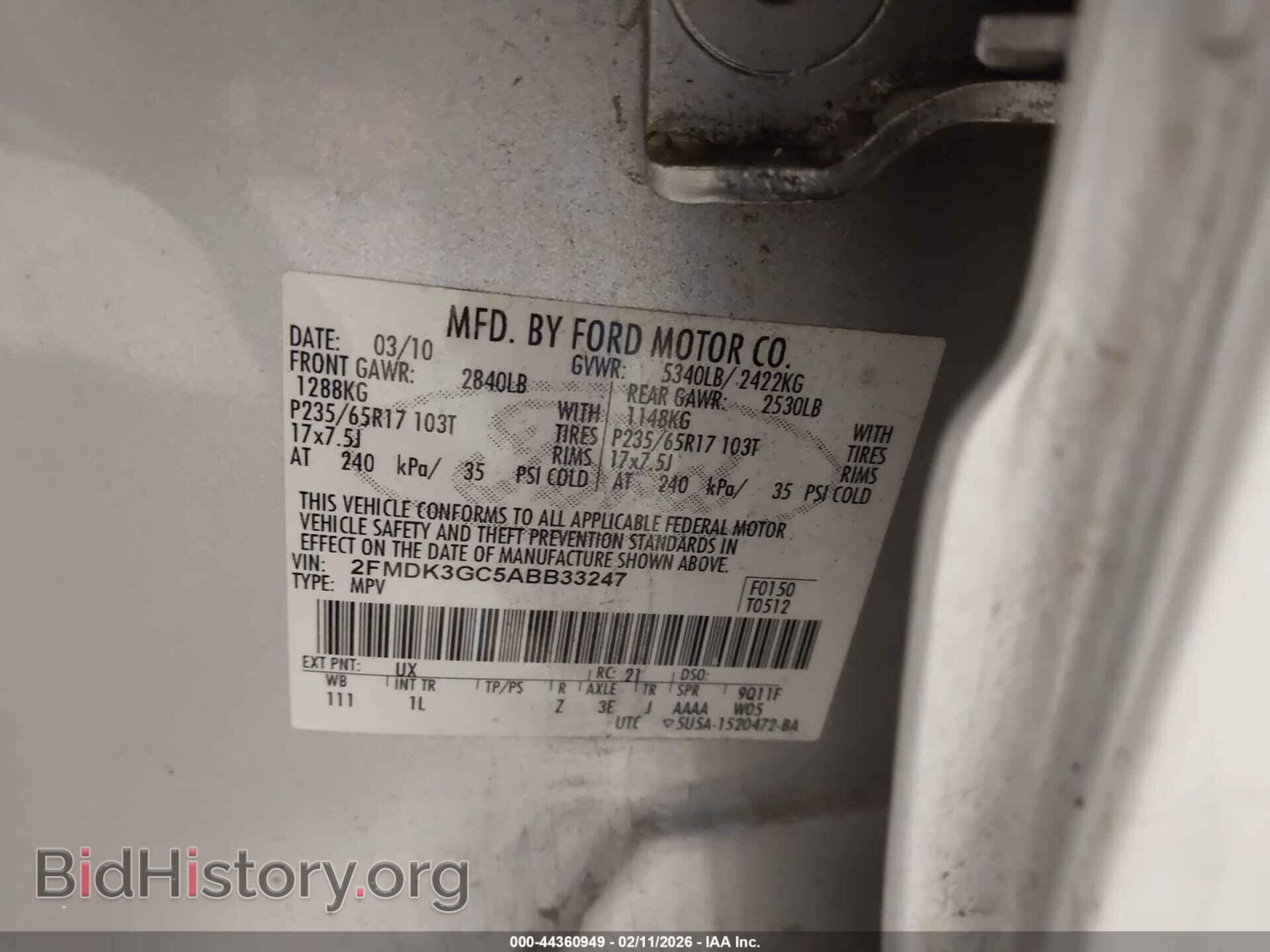 2010 FORD EDGE - VIN: 2FMDK3GC5ABB33247 - Photo 9