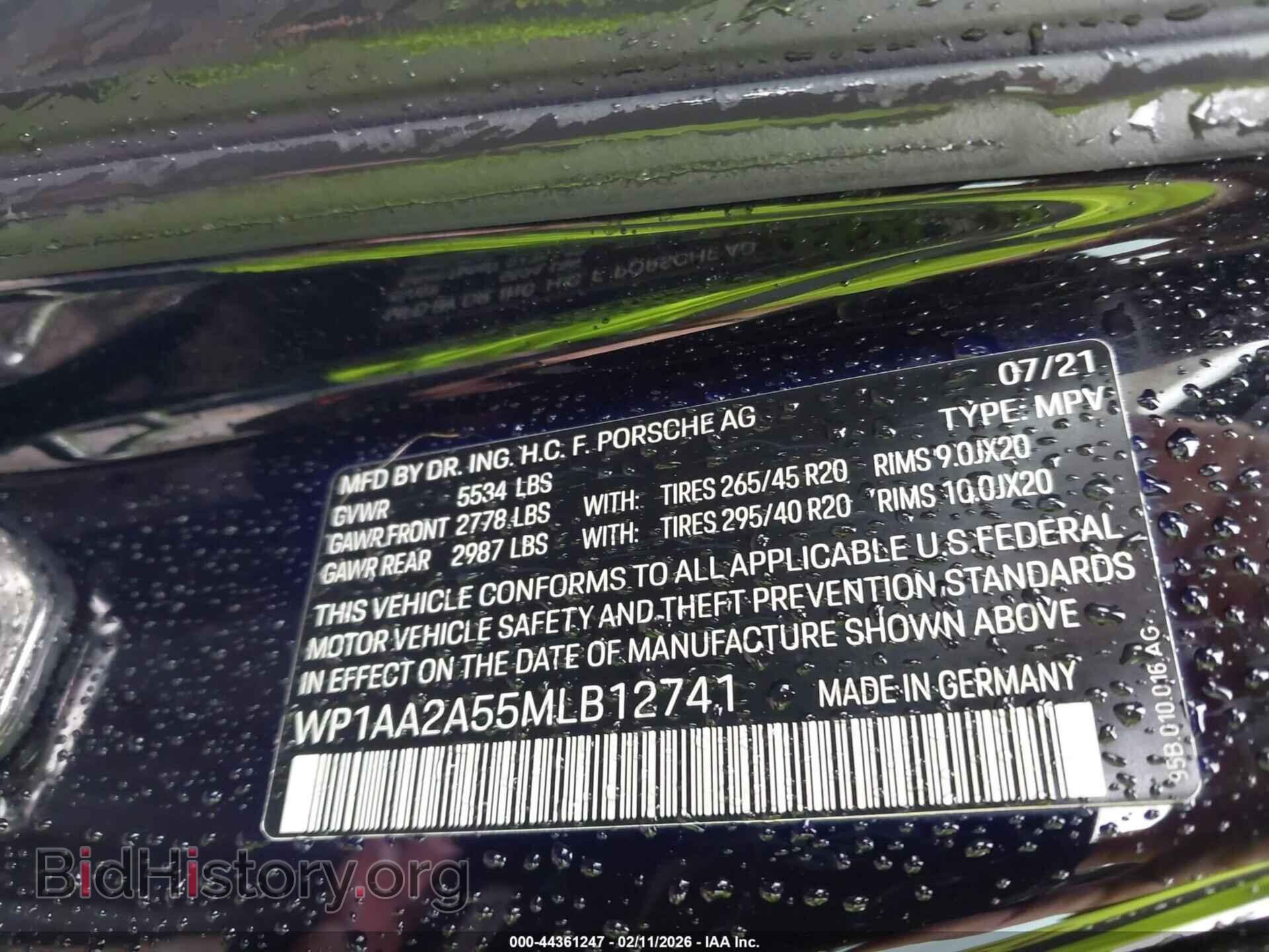 2021 PORSCHE MACAN - VIN: WP1AA2A55MLB12741 - Фото 9