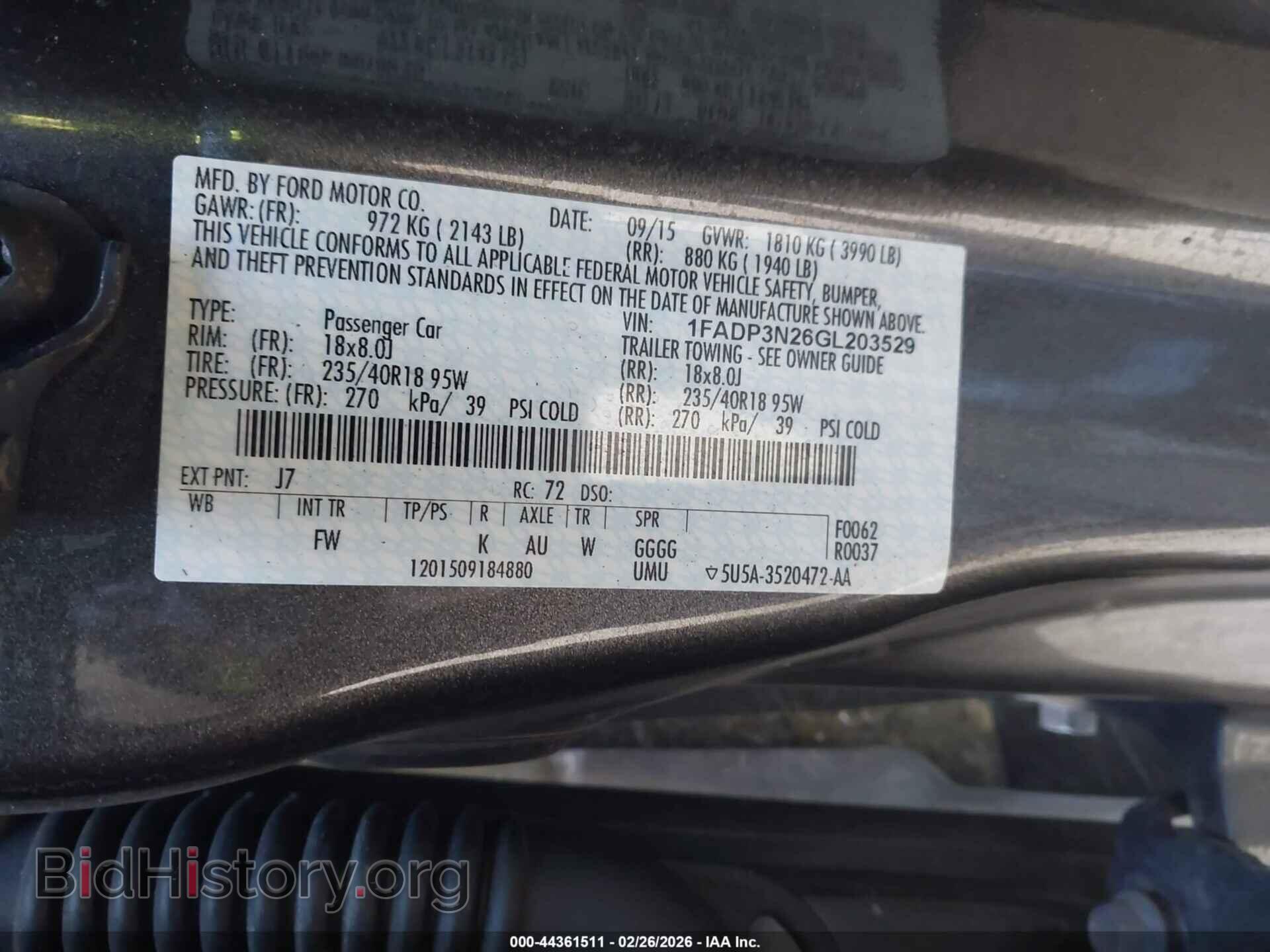 2016 FORD FOCUS - VIN: 1FADP3N26GL203529 - Фото 9