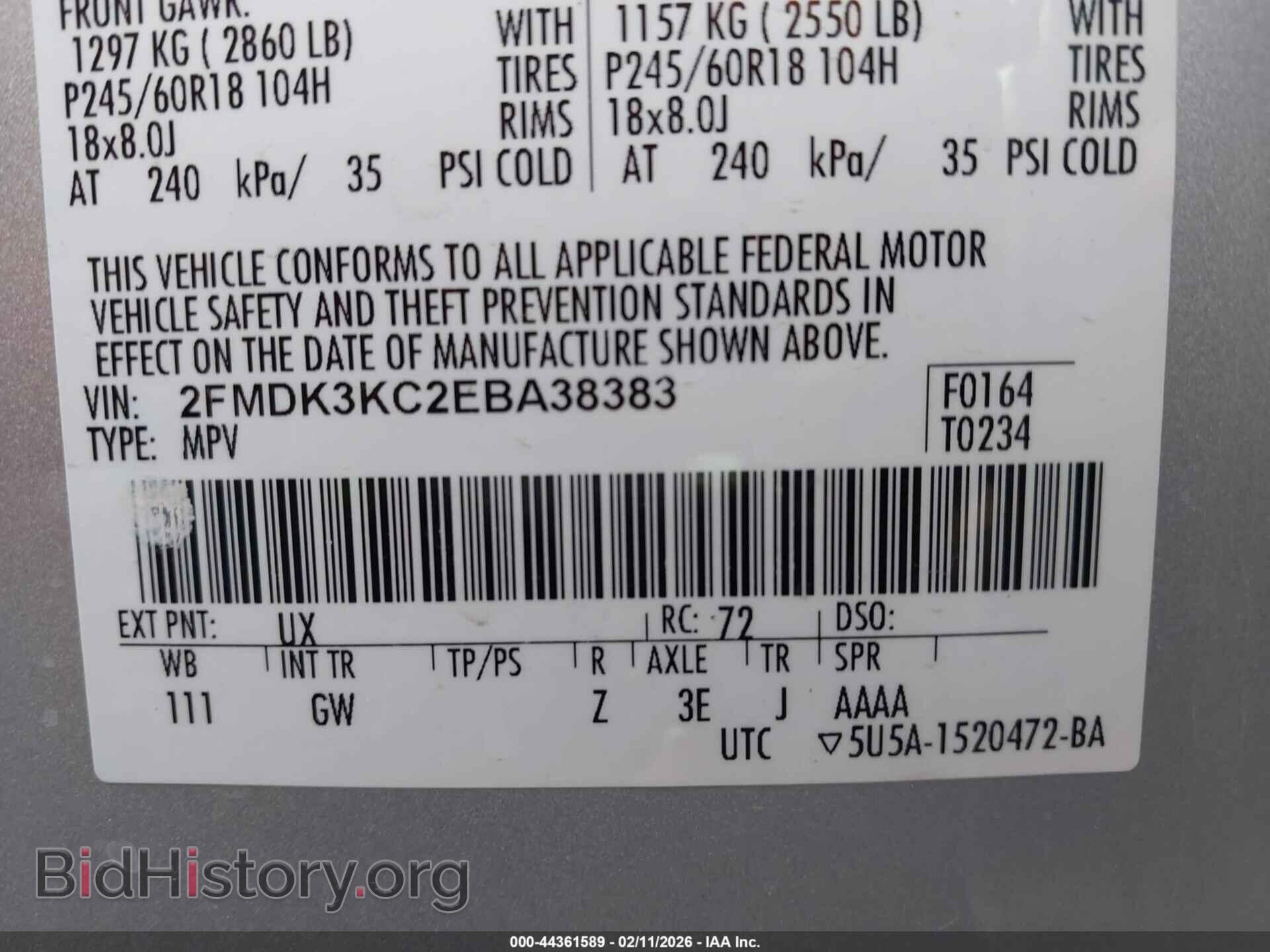 2014 FORD EDGE - VIN: 2FMDK3KC2EBA38383 - Photo 9