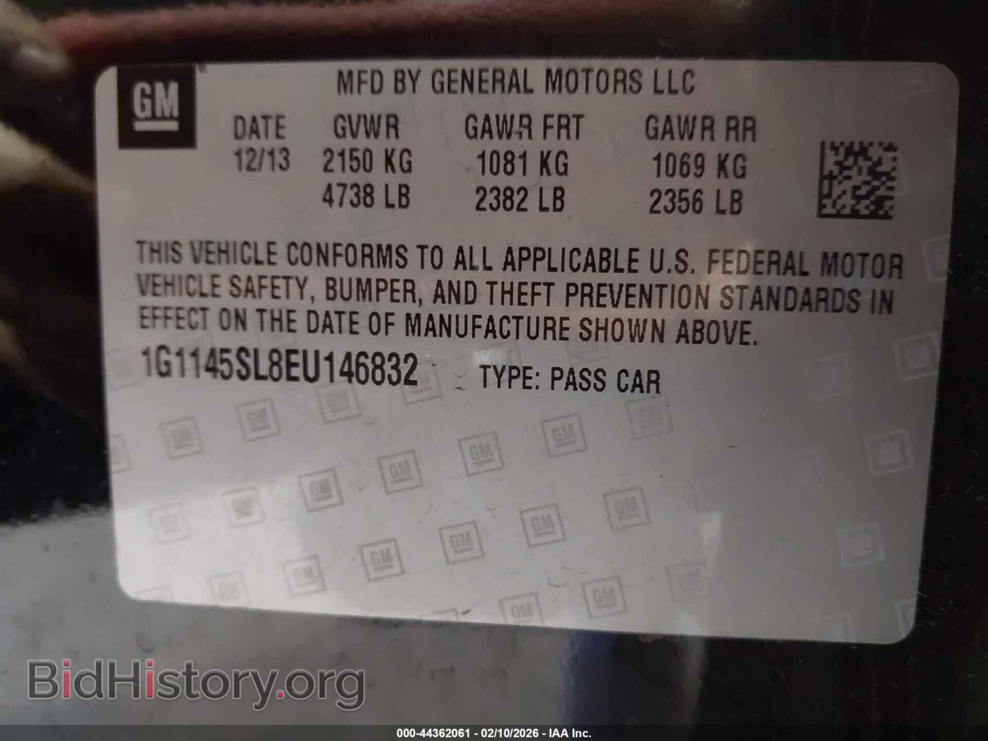2014 CHEVROLET IMPALA - VIN: 1G1145SL8EU146832 - Фото 9
