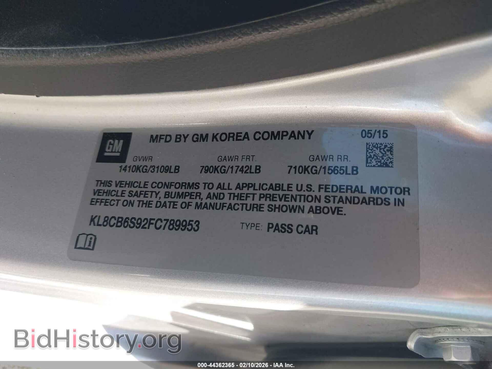 2015 CHEVROLET SPARK - VIN: KL8CB6S92FC789953 - Фото 9