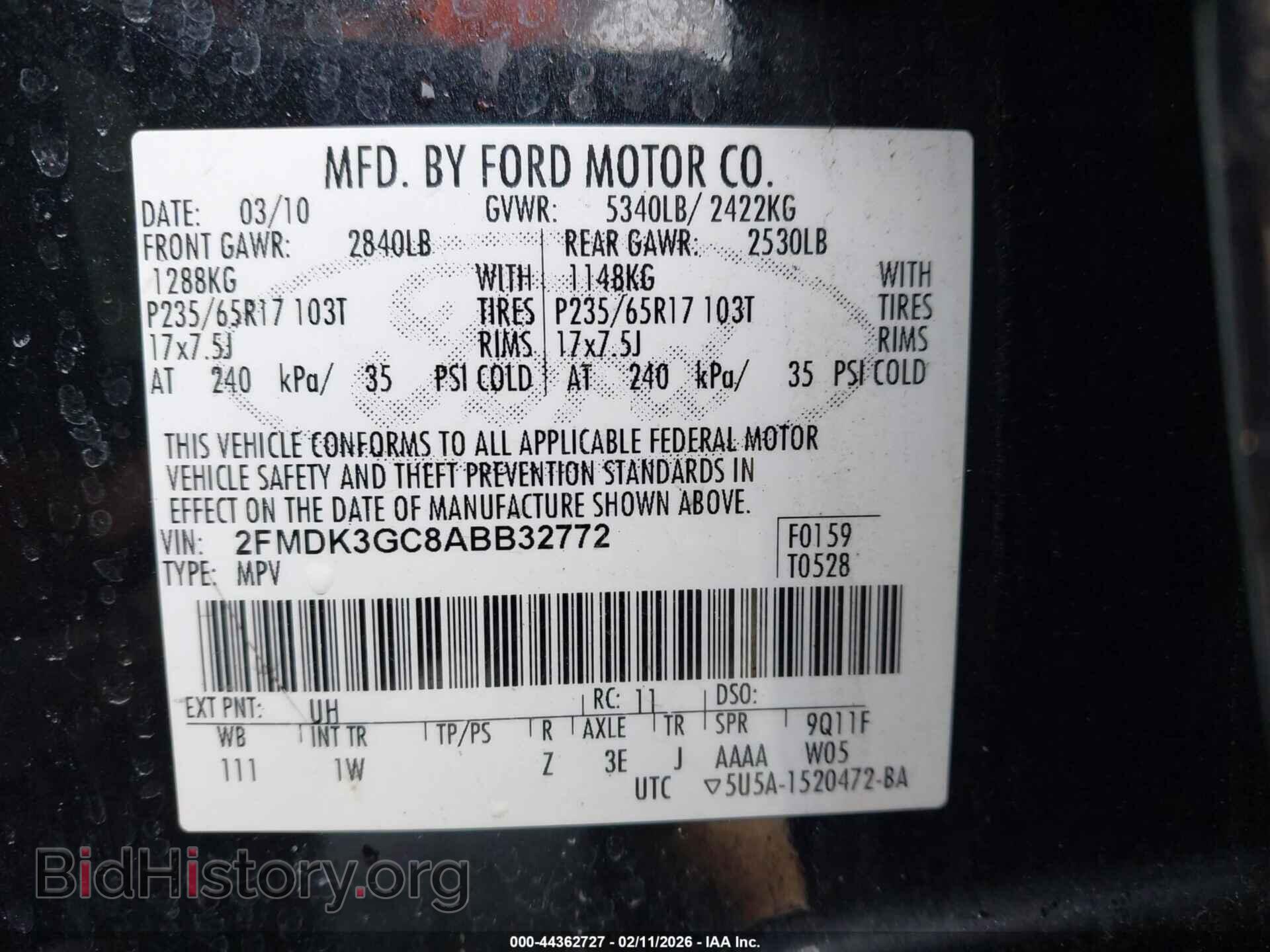 2010 FORD EDGE - VIN: 2FMDK3GC8ABB32772 - Photo 9