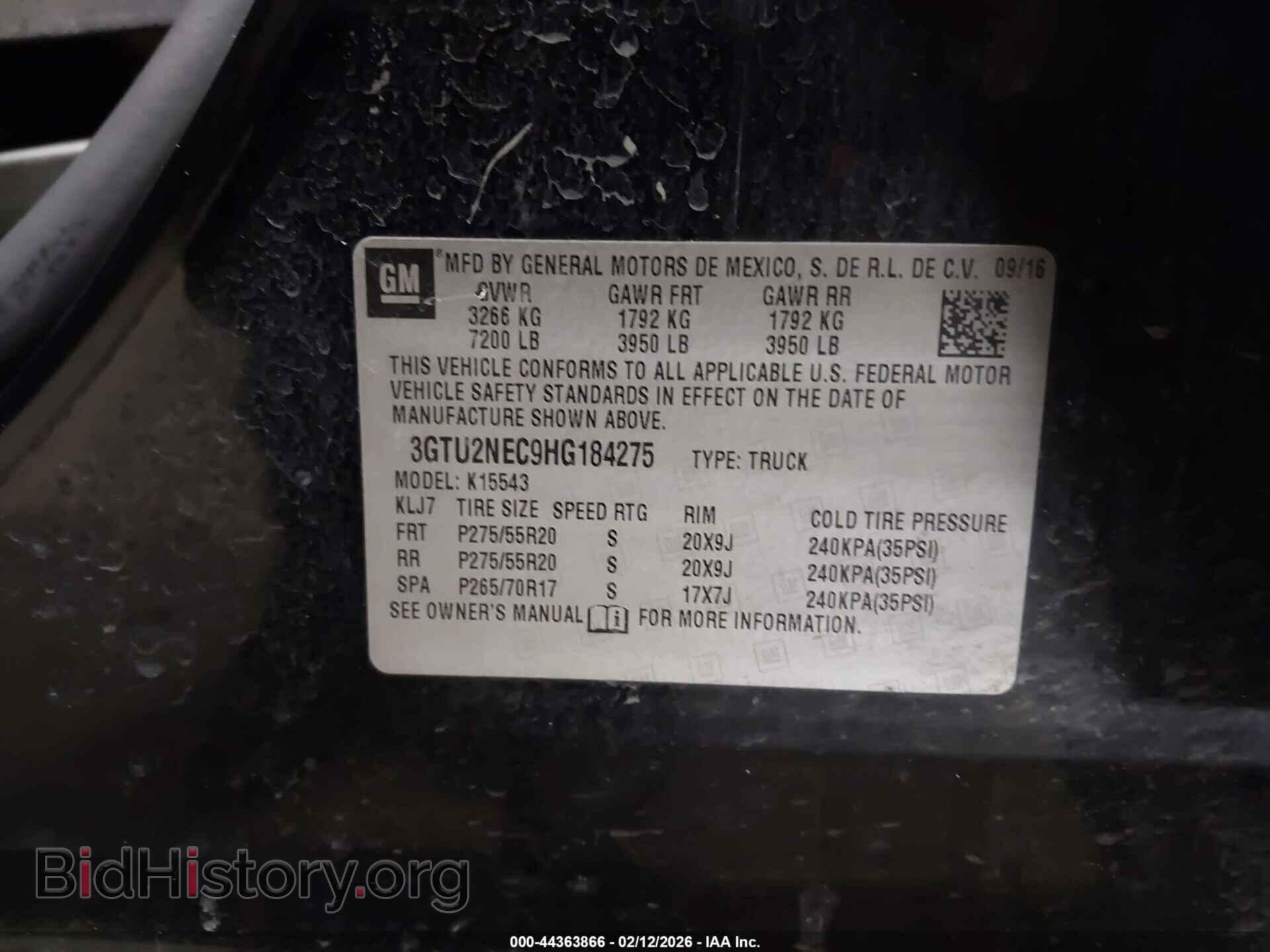 2017 GMC SIERRA 1500 - VIN: 3GTU2NEC9HG184275 - Фото 9
