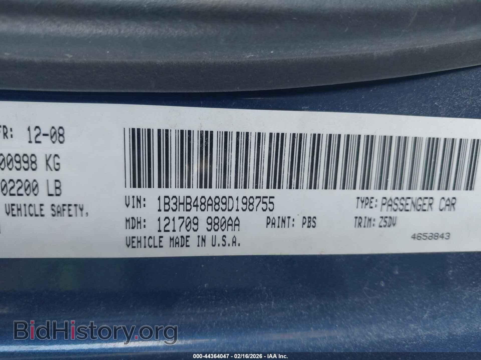 2009 DODGE CALIBER - VIN: 1B3HB48A89D198755 - Photo 9