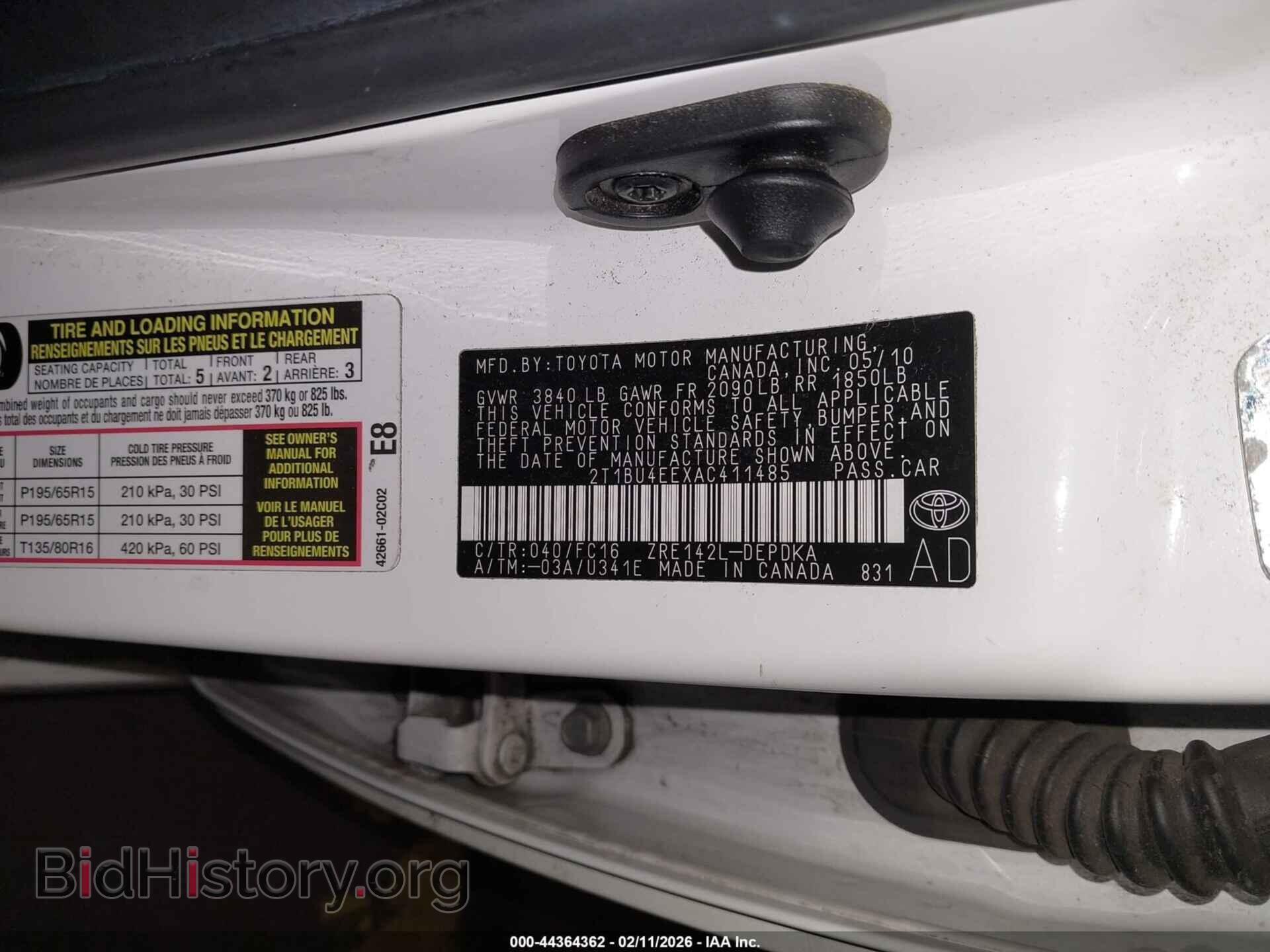 2010 TOYOTA COROLLA - VIN: 2T1BU4EEXAC411485 - Фото 9