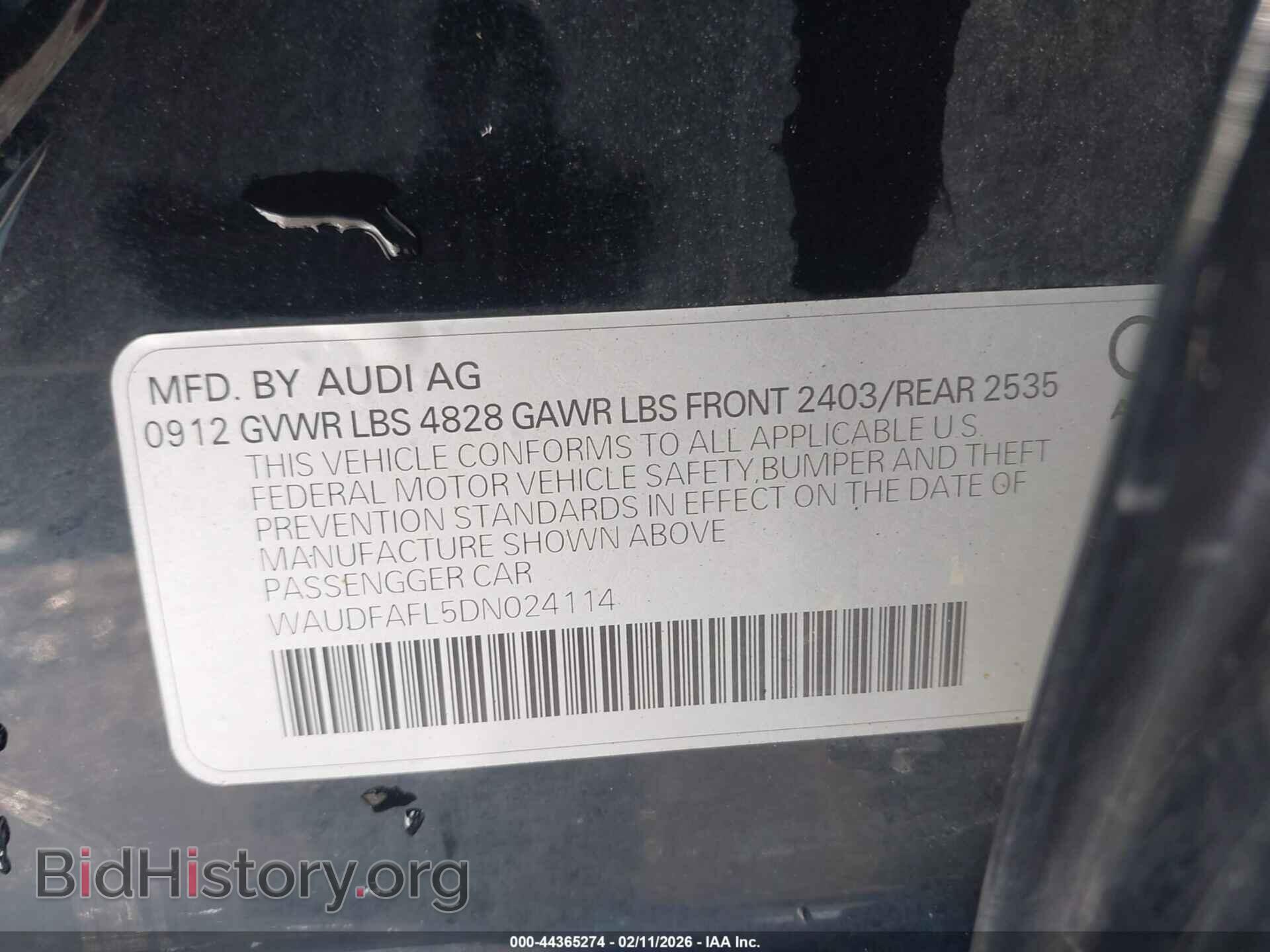 2013 AUDI A4 - VIN: WAUDFAFL5DN024114 - Фото 9