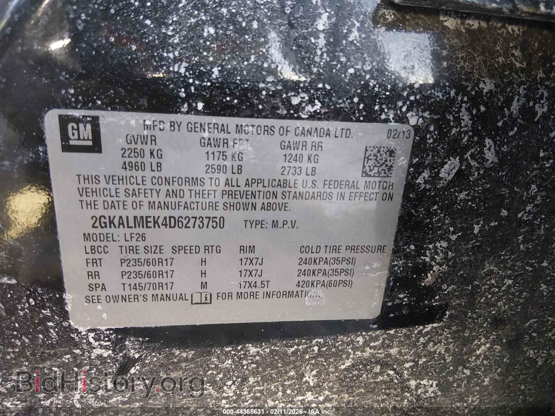 2013 GMC TERRAIN - VIN: 2GKALMEK4D6273750 - Фото 9