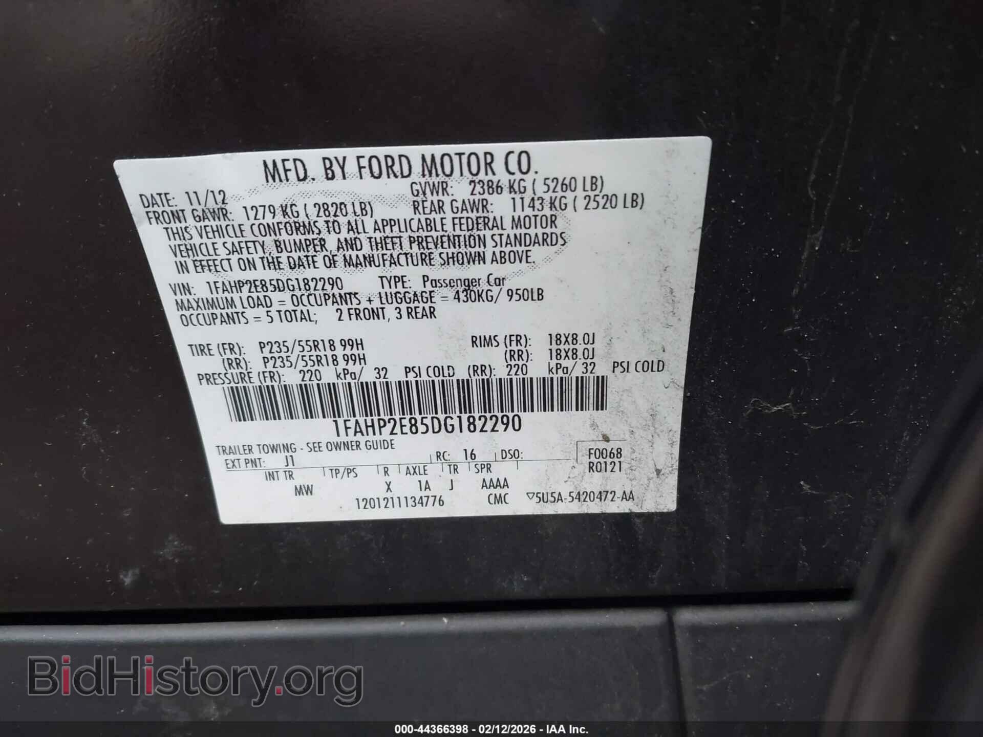 2013 FORD TAURUS - VIN: 1FAHP2E85DG182290 - Photo 9
