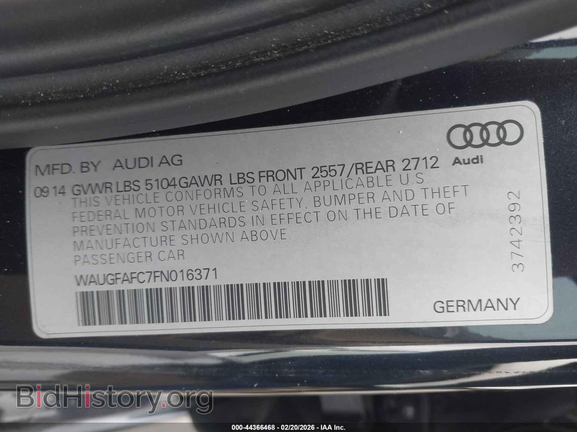 2015 AUDI A6 - VIN: WAUGFAFC7FN016371 - Фото 9