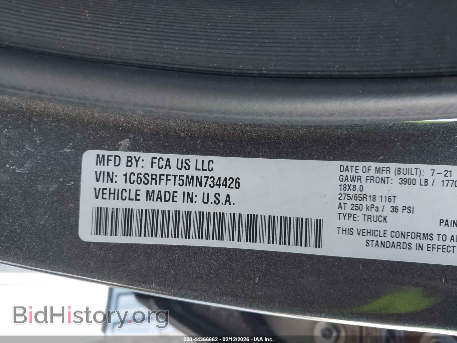 2021 RAM 1500 - VIN: 1C6SRFFT5MN734426 - Фото 9