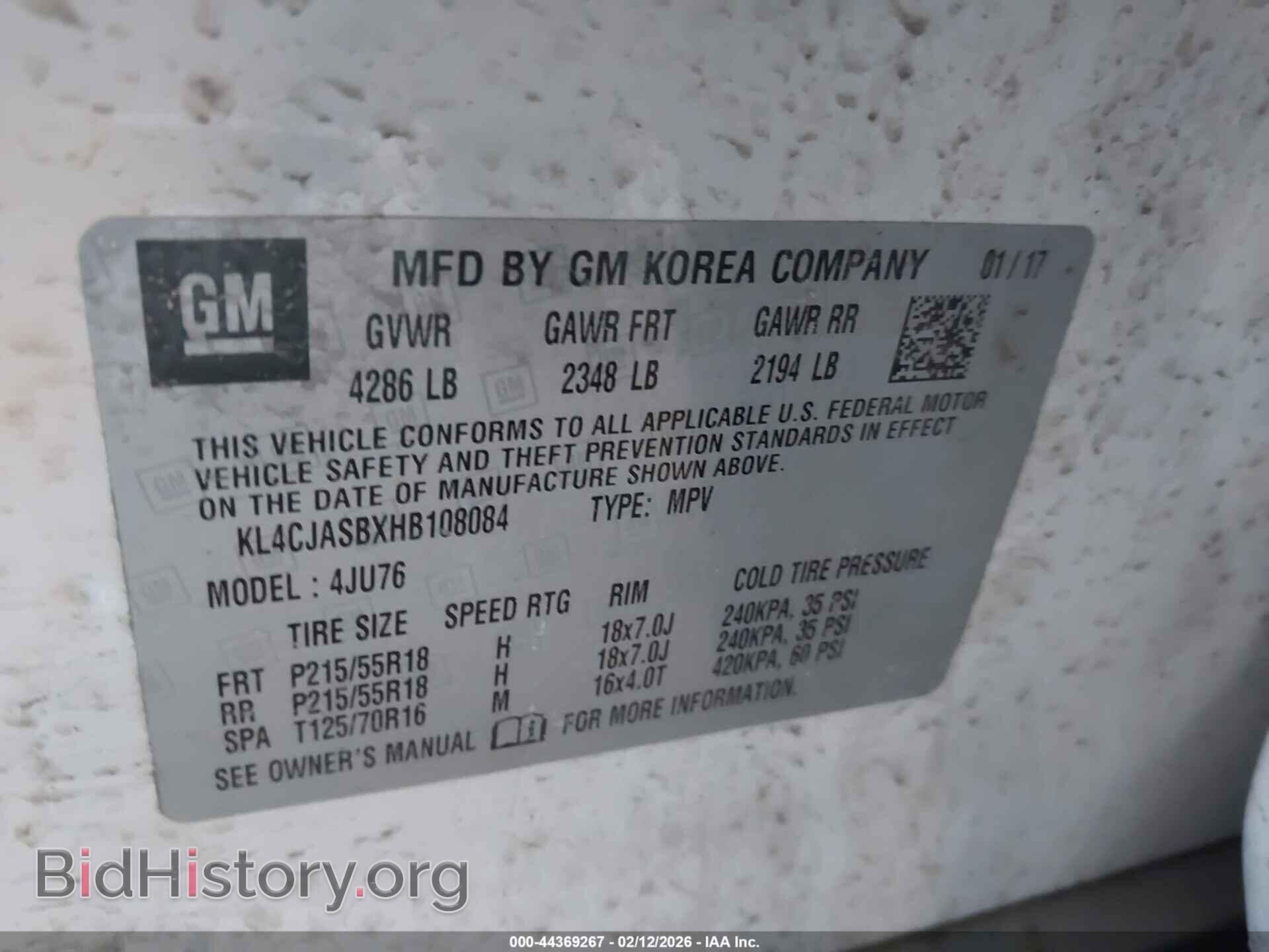 2017 BUICK ENCORE - VIN: KL4CJASBXHB108084 - Фото 9